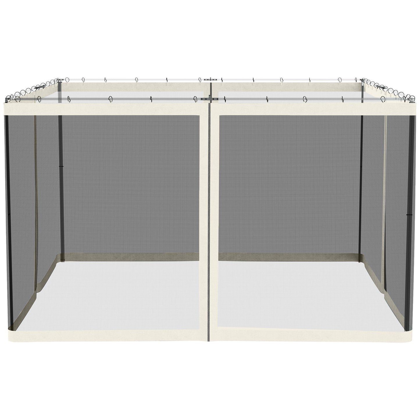 Replacement Mosquito Netting for Gazebo 10' x 12' Black Screen Walls for Canopy with Zippers for Parties and Outdoor Activities, White