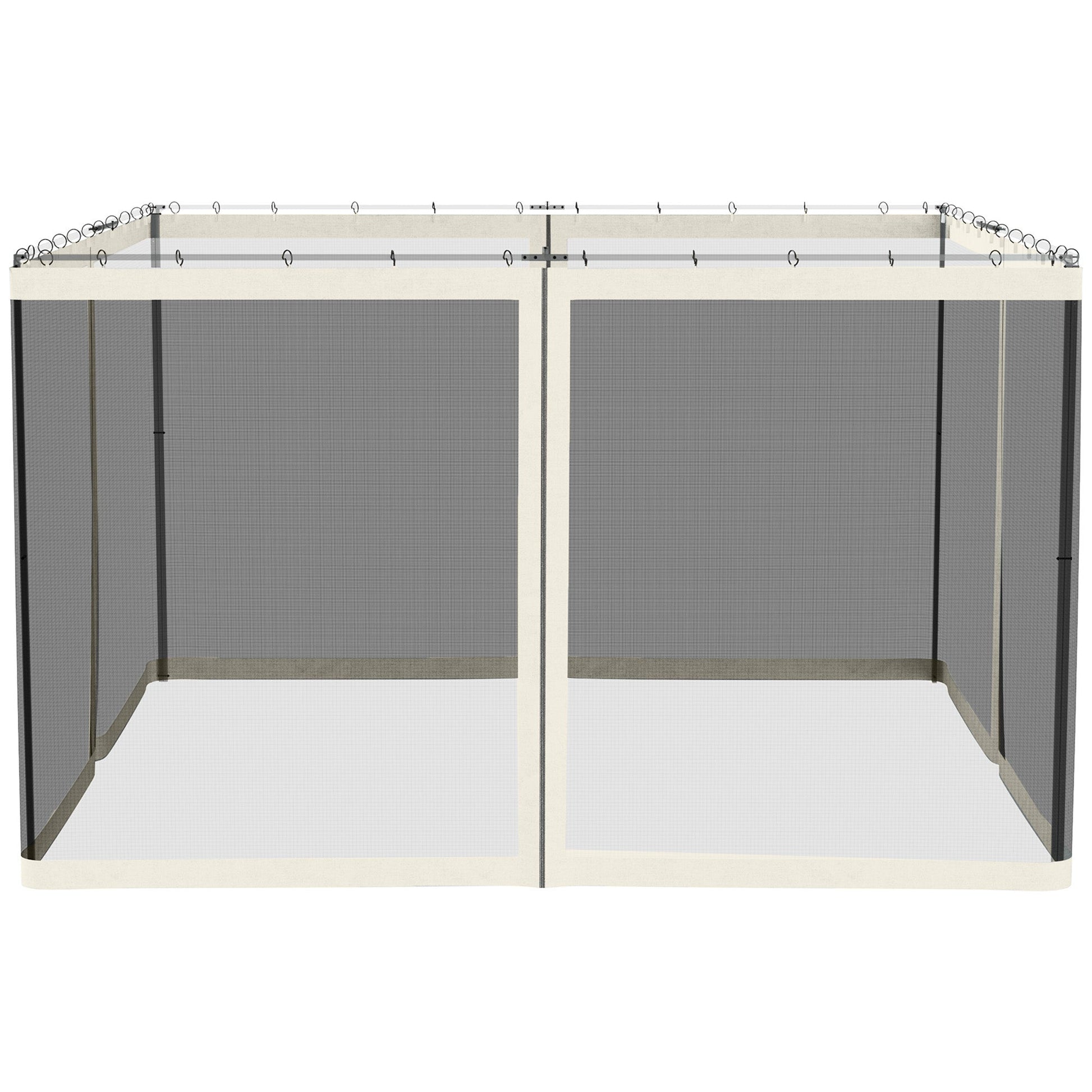 Replacement Mosquito Netting for Gazebo 10' x 12' Black Screen Walls for Canopy with Zippers for Parties and Outdoor Activities, White