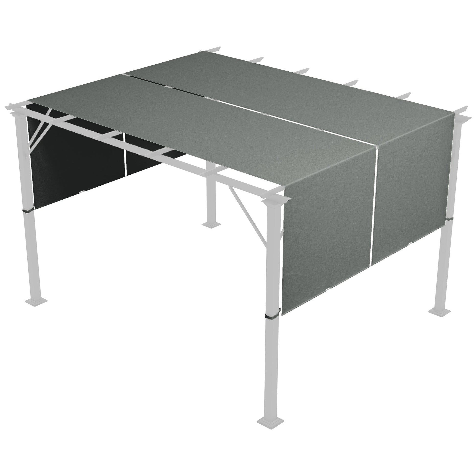 2 Pcs 16 x 4ft Pergola Canopy Replacement, UV Protection Pergola Shade Cover, Easy to Install, for 10 x 10ft Pergola, Dark Grey