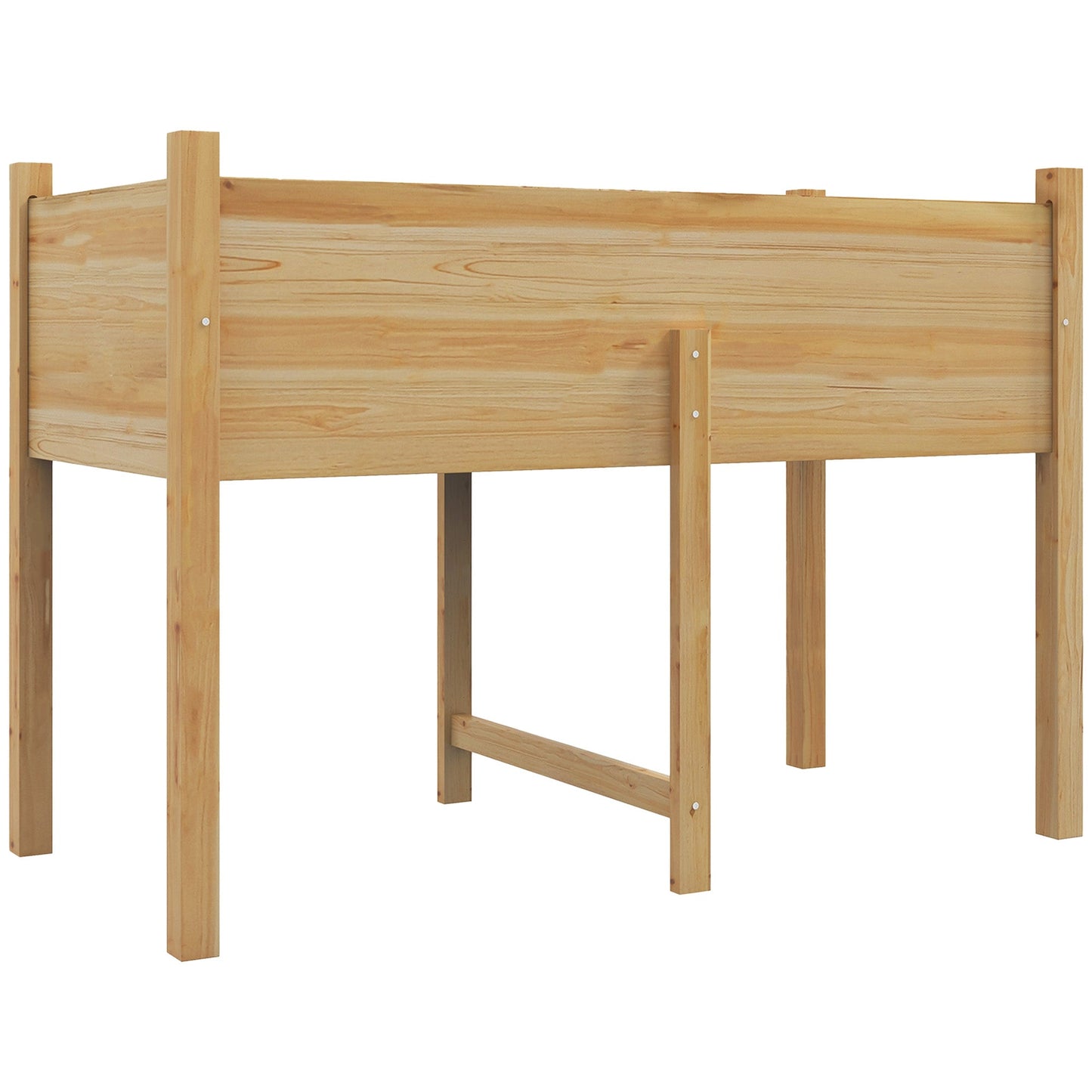 Wooden Raised Garden Bed with Drain Holes, Bed Liner for Vegetables, Flowers, Herbs, Outdoor Elevated Planter Box with Legs for Backyard Patio, 45.3"x21.7"x31.5", Natural