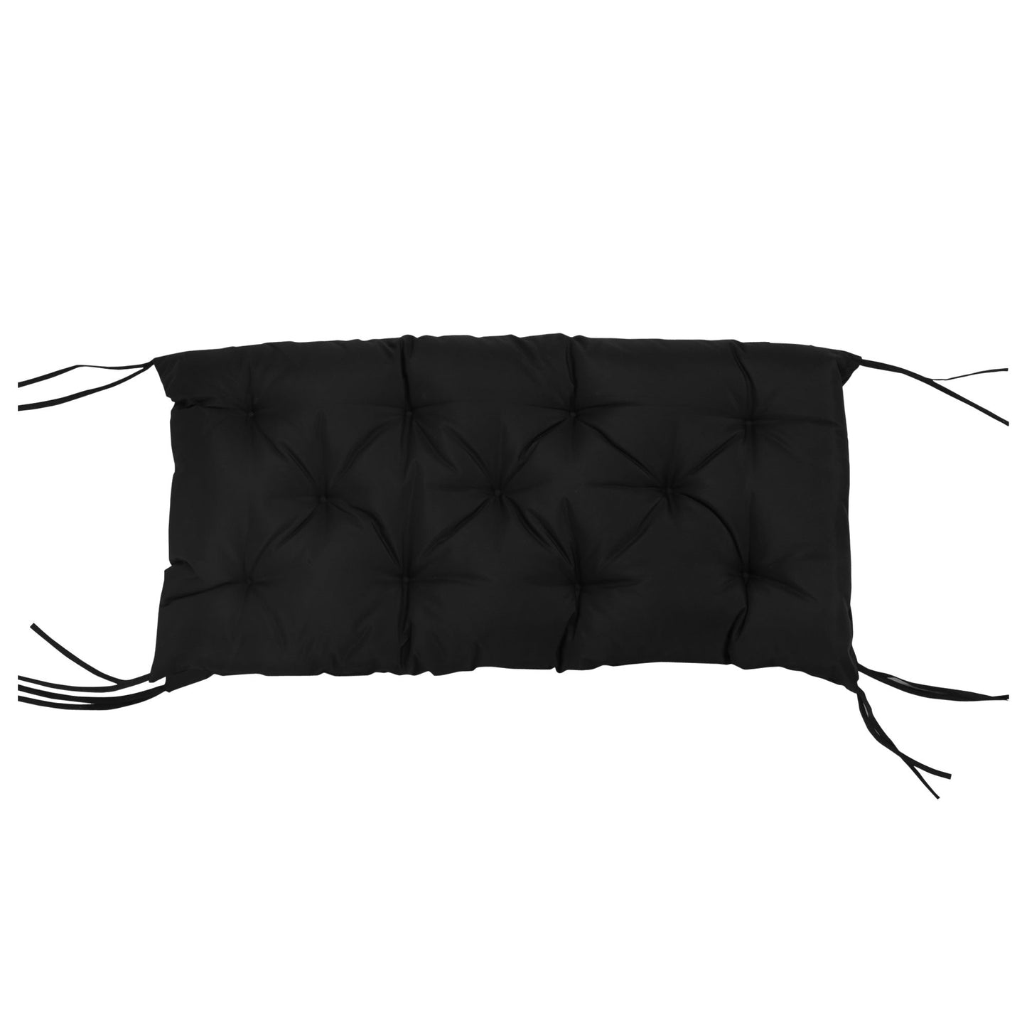 Porch Swing Cushion Garden Bench Cushion with Backrest, Non-Slip 2-Seater Thick Pad, Swing Chair Mat Replacement for Indoor and Outdoor, 39.4" x 38.6", Black