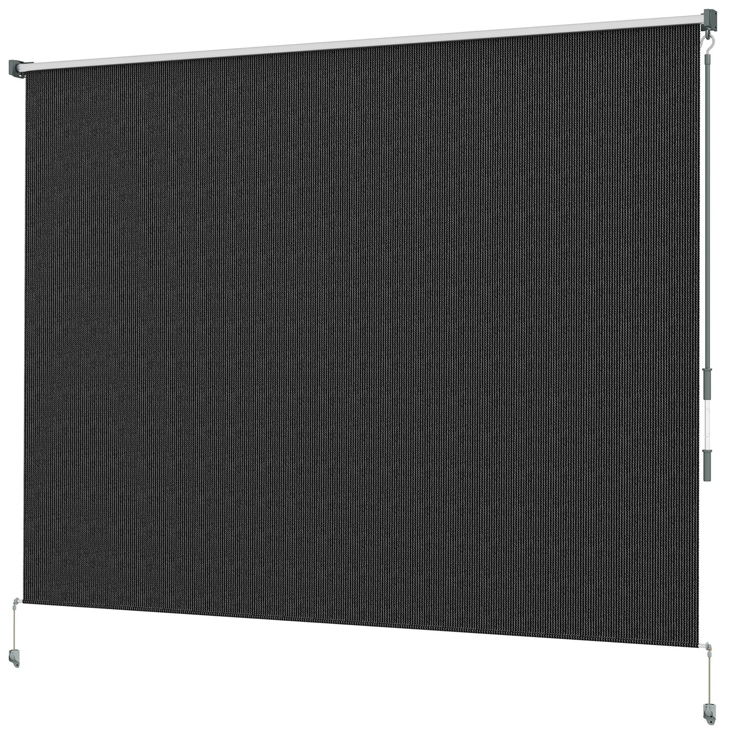 8'W x 6'H Roller Shades, Outdoor Blinds Cordless Roll Up Shade for Porch Balcony Gazebo, Black