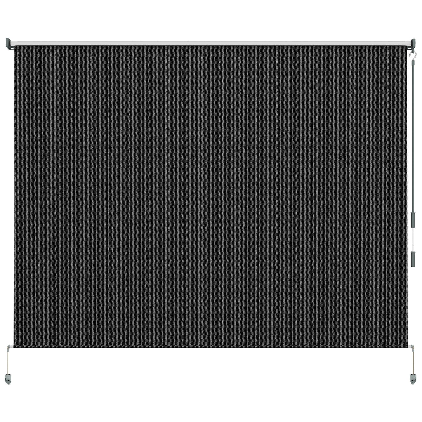 8'W x 6'H Roller Shades, Outdoor Blinds Cordless Roll Up Shade for Porch Balcony Gazebo, Black