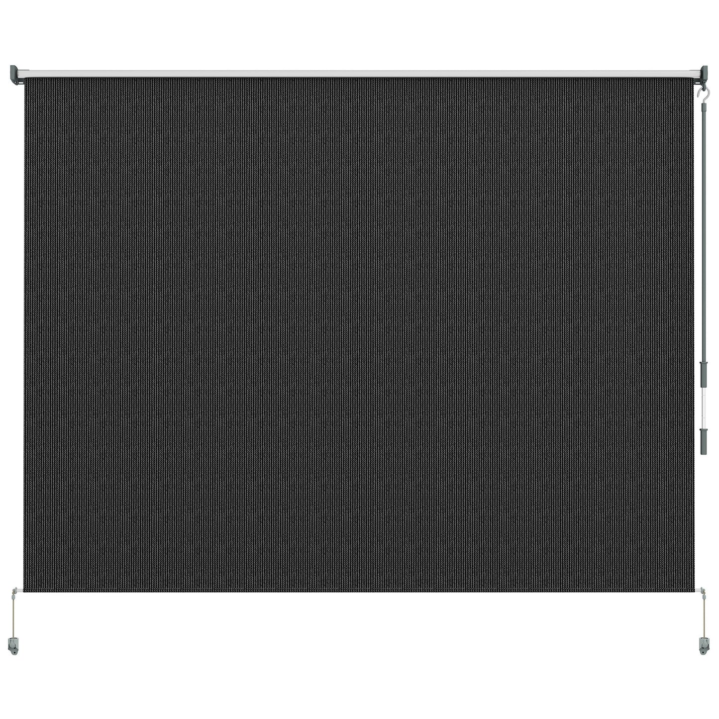 8'W x 6'H Roller Shades, Outdoor Blinds Cordless Roll Up Shade for Porch Balcony Gazebo, Black