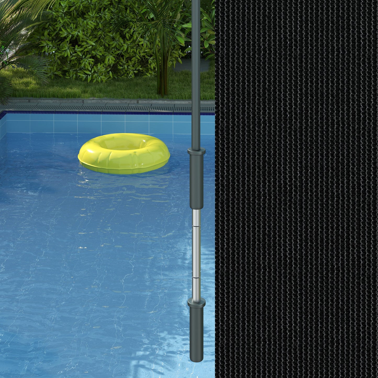 8'W x 6'H Roller Shades, Outdoor Blinds Cordless Roll Up Shade for Porch Balcony Gazebo, Black