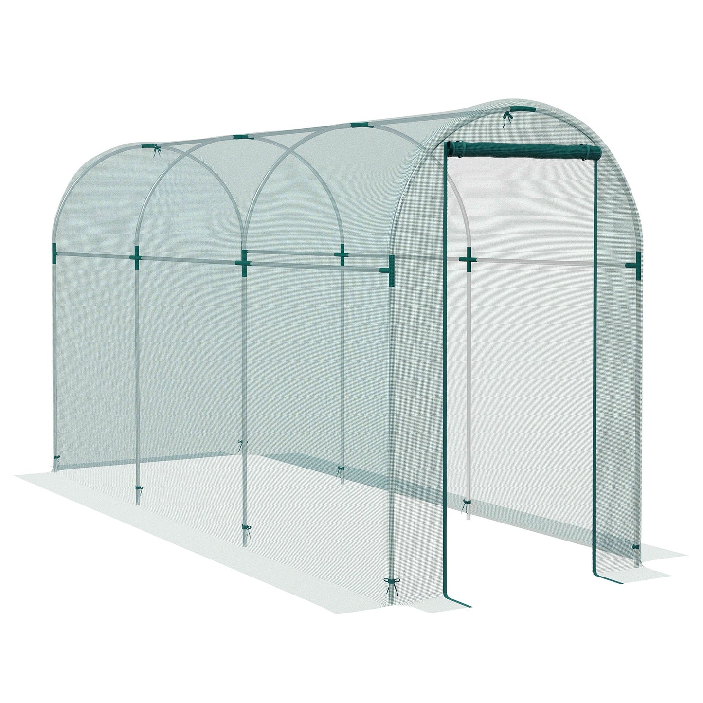4' x 12' Crop Cage, Plant Protection Tent with Zippered Door and Galvanized Steel Frame, Fruit Cage Netting Cover for Garden, Yard, Lawn, Green