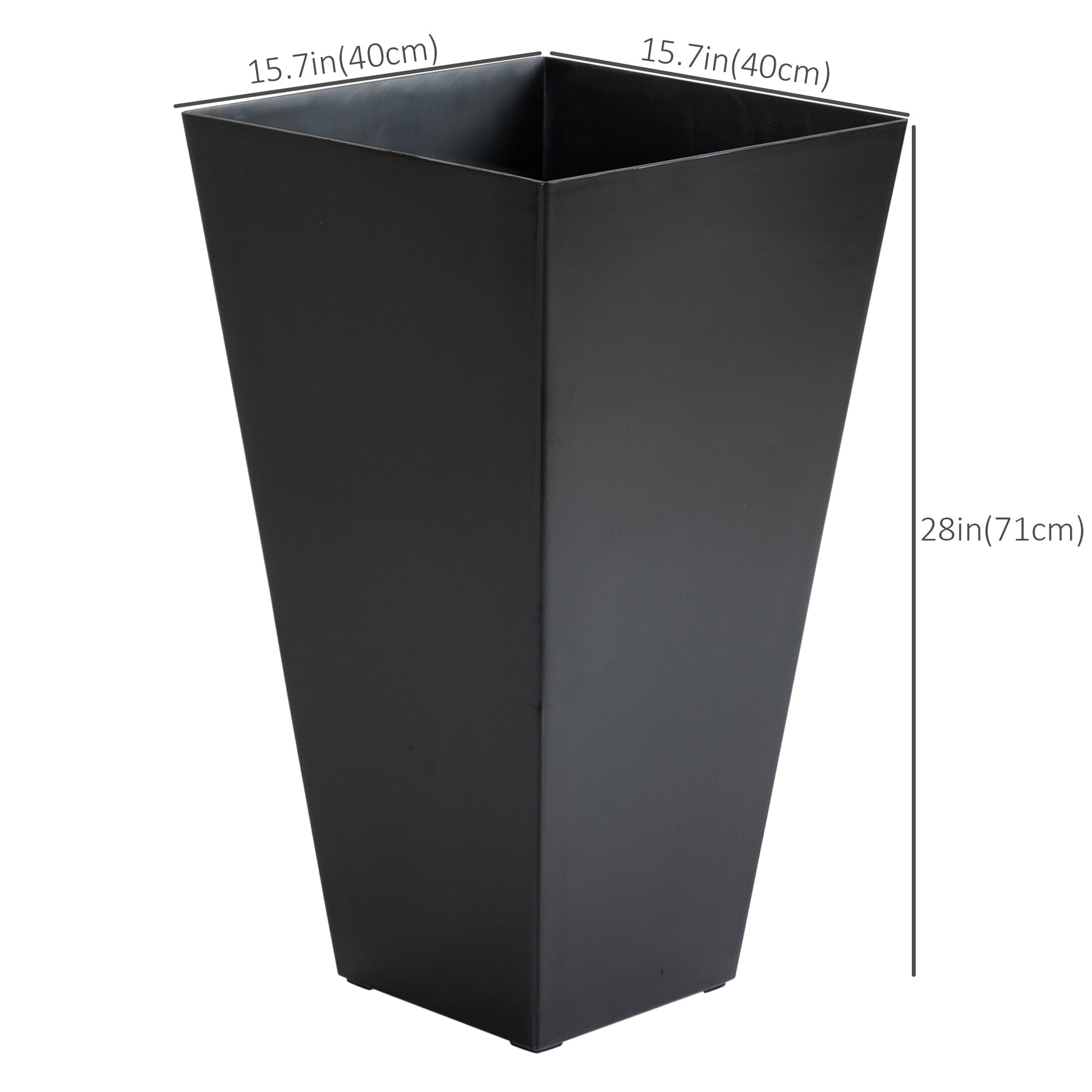 28" Tall Planters for Outdoor Plants with Drainage Hole, Set of 3 Taper Indoor Outdoor Planters, Large Plastic Garden Flower Pots for Porch, Patio, Yard, Black