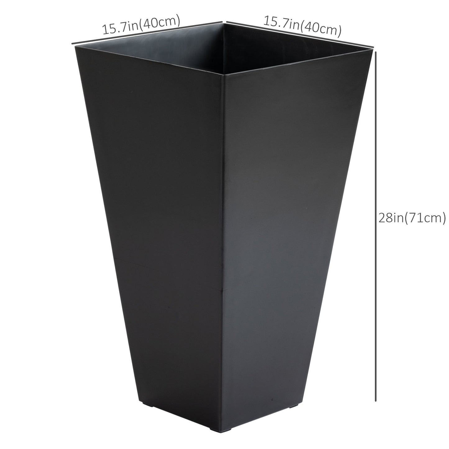 28" Tall Planters for Outdoor Plants with Drainage Hole, Set of 3 Taper Indoor Outdoor Planters, Large Plastic Garden Flower Pots for Porch, Patio, Yard, Black