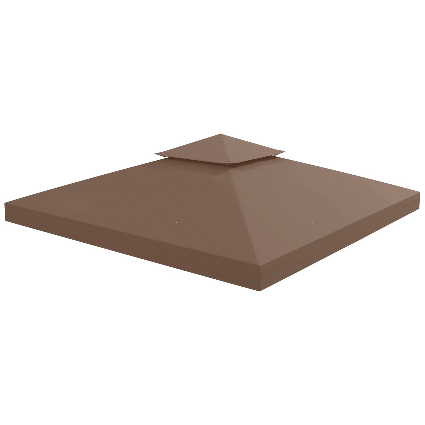 9.8' x 9.8' Square 2-Tier Gazebo Canopy Replacement Top Cover Outdoor Garden Sun Shade, Coffee