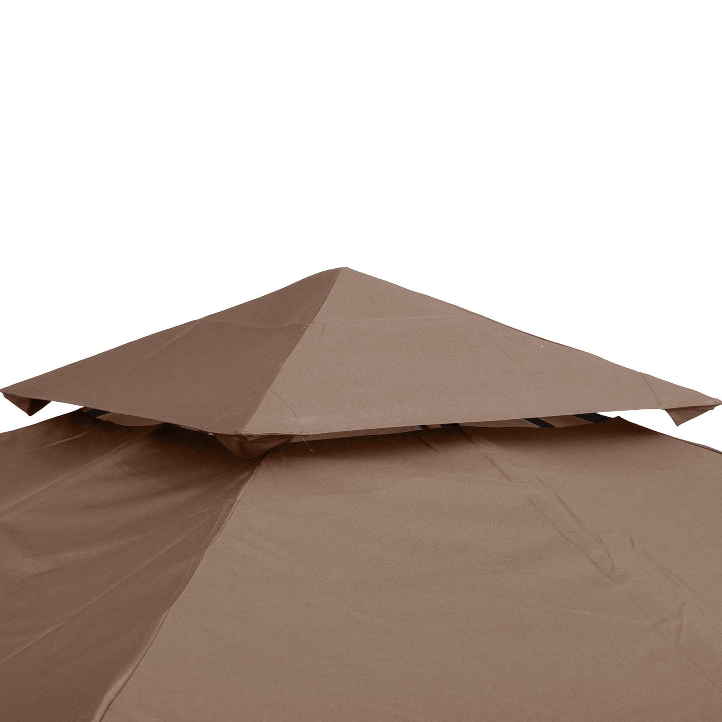 9.8' x 9.8' Square 2-Tier Gazebo Canopy Replacement Top Cover Outdoor Garden Sun Shade, Coffee