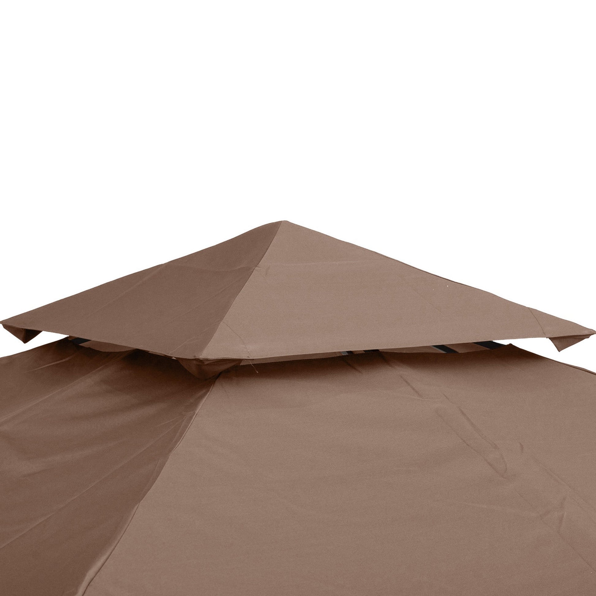 9.8' x 9.8' Square 2-Tier Gazebo Canopy Replacement Top Cover Outdoor Garden Sun Shade, Coffee