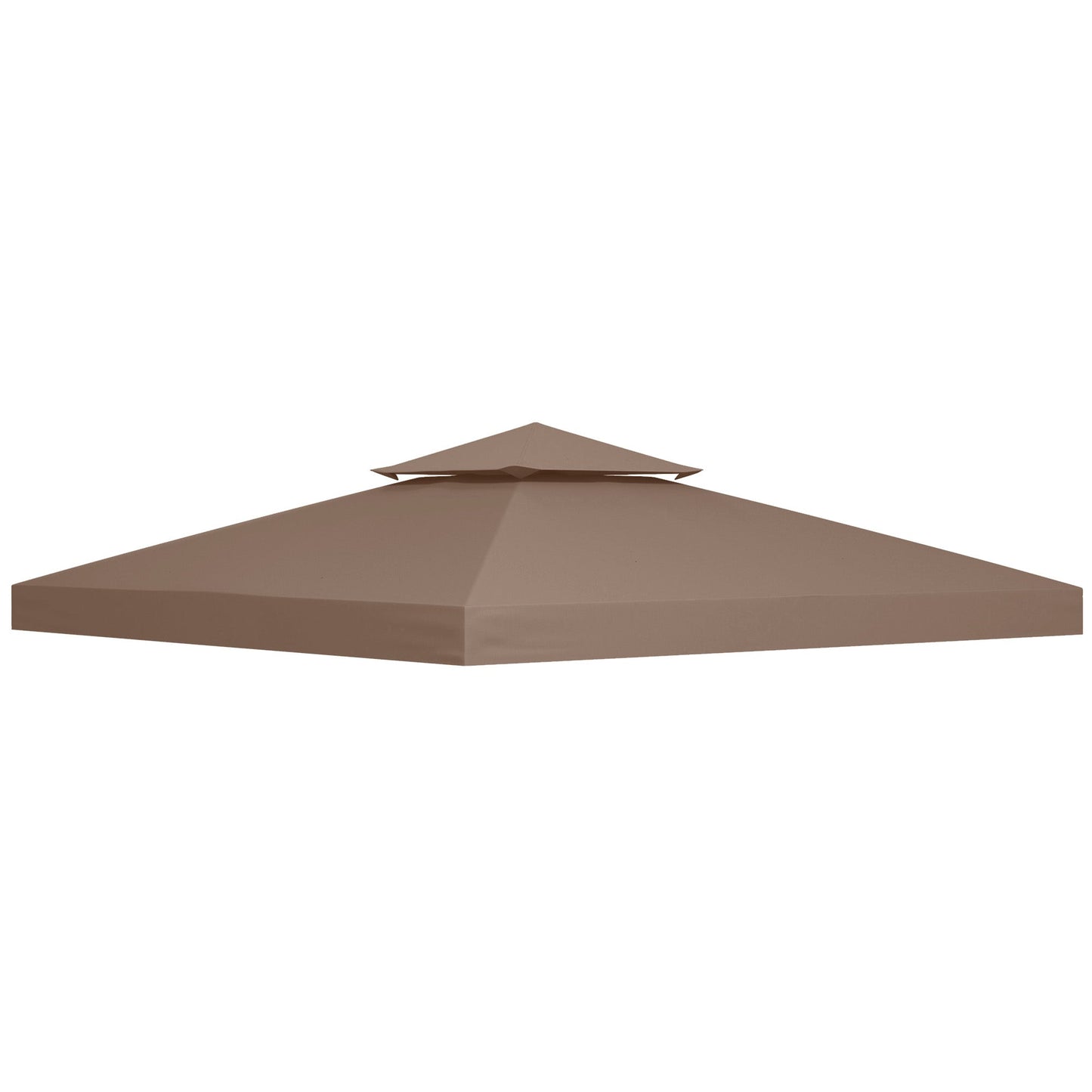 9.8' x 9.8' Square 2-Tier Gazebo Canopy Replacement Top Cover Outdoor Garden Sun Shade, Coffee