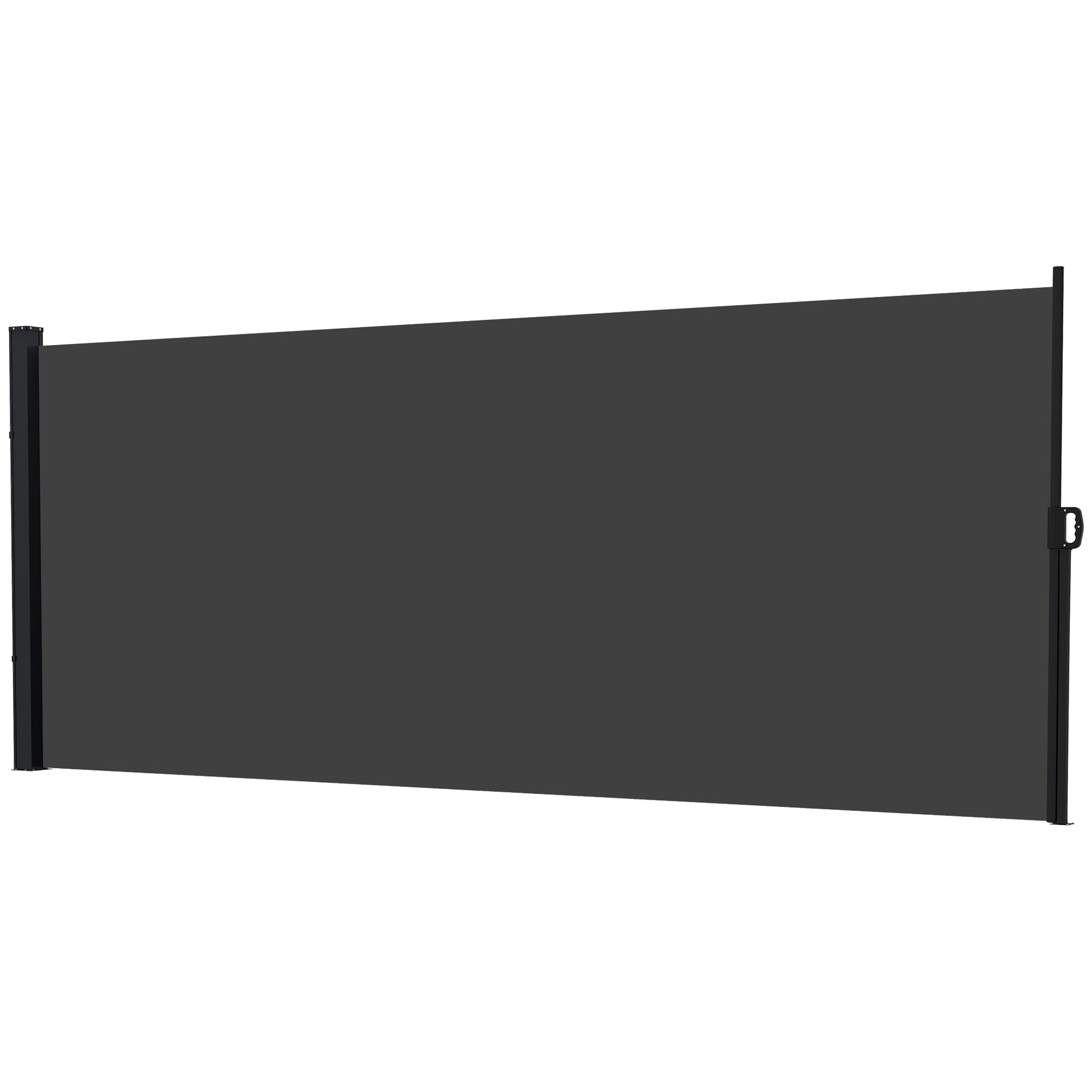 13' x 6' Retractable Side Awning, Garden Privacy Screen Divider, Full Cassette Windbreaker for Hot Tub, Balcony, Terrace, Pool, Black