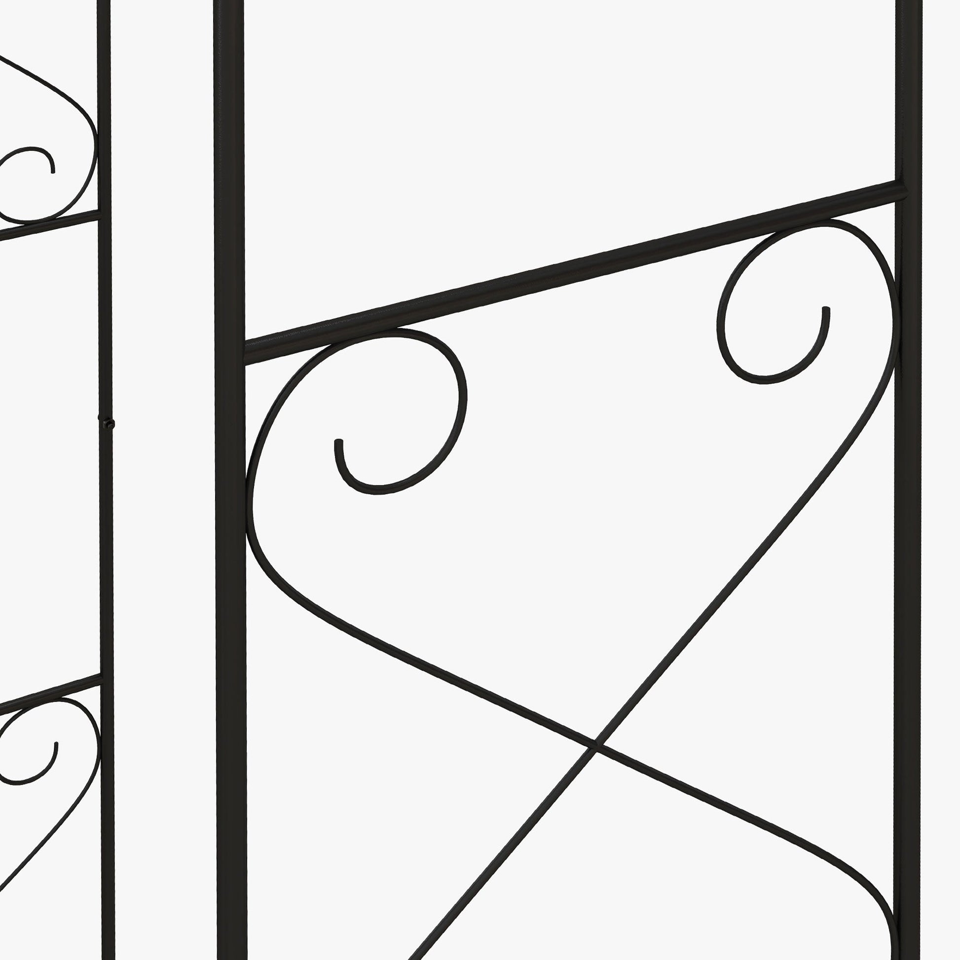 7.6FT Metal Garden Arch with Gate, Garden Arbor Trellis for Climbing Plants, Roses, Vines, Wedding Arch for Outdoor Garden, Lawn, Backyard, Black