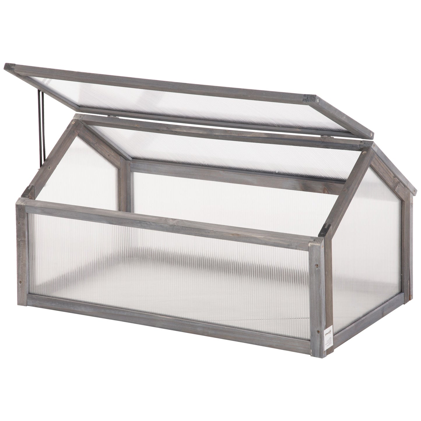 Wooden Cold Frame Greenhouse Garden Portable Raised Planter with Openable Top for Indoor, Outdoor, Flowers, Vegetables, Plants, 35.5" x 20.5" x 19.5", Grey