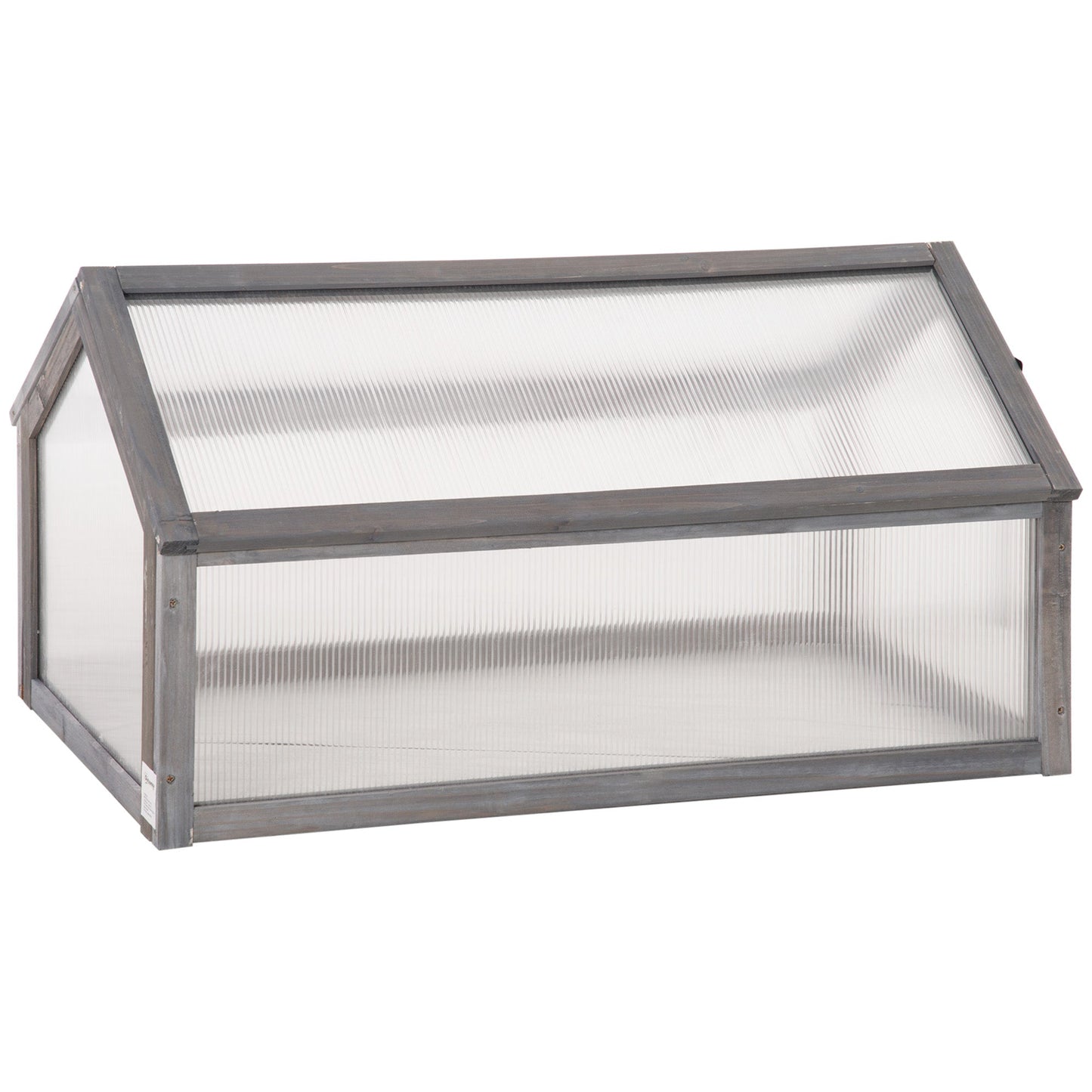 Wooden Cold Frame Greenhouse Garden Portable Raised Planter with Openable Top for Indoor, Outdoor, Flowers, Vegetables, Plants, 35.5" x 20.5" x 19.5", Grey
