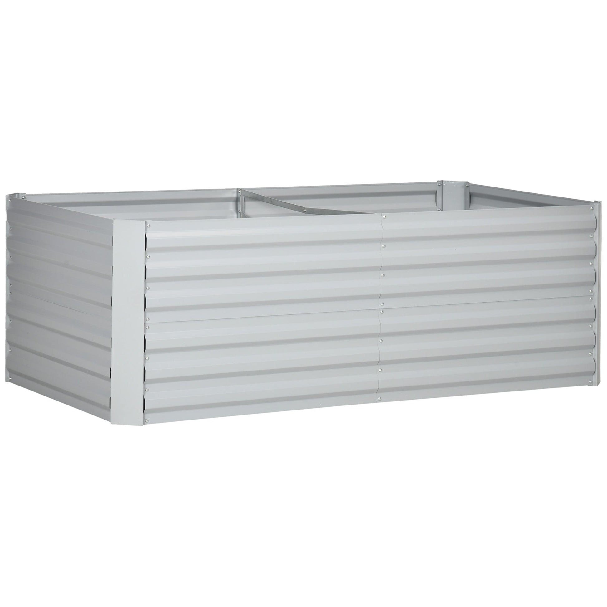 Raised Garden Bed, 6' x 3' x 2' Galvanized Steel Planters for Outdoor Plants with Multi-reinforced Rods for Vegetables, Flowers and Herbs, Light Grey