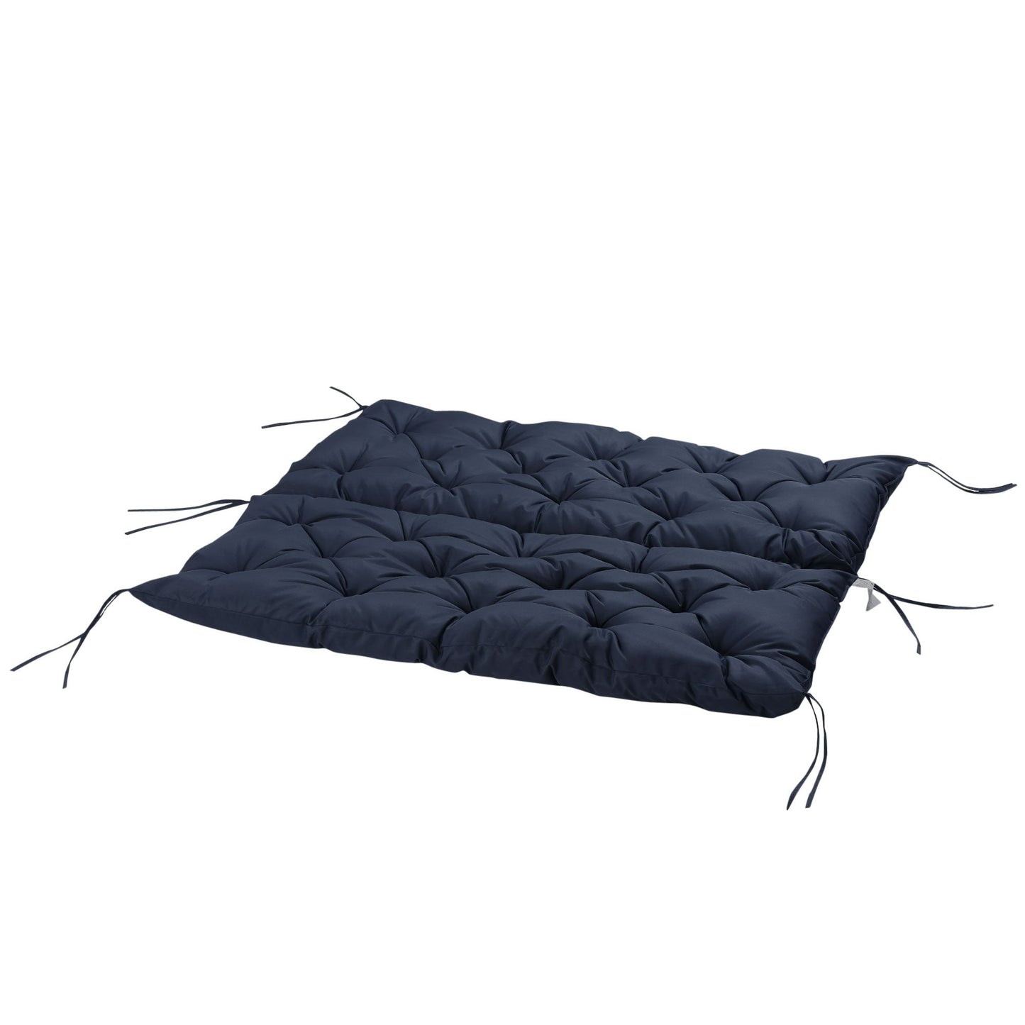 2 Seater Garden Bench Cushions, Thick Outdoor Non-Slip 2 Seater Soft Pad With Backrest for Garden Patio, 52" x 43" x 4", Navy Blue