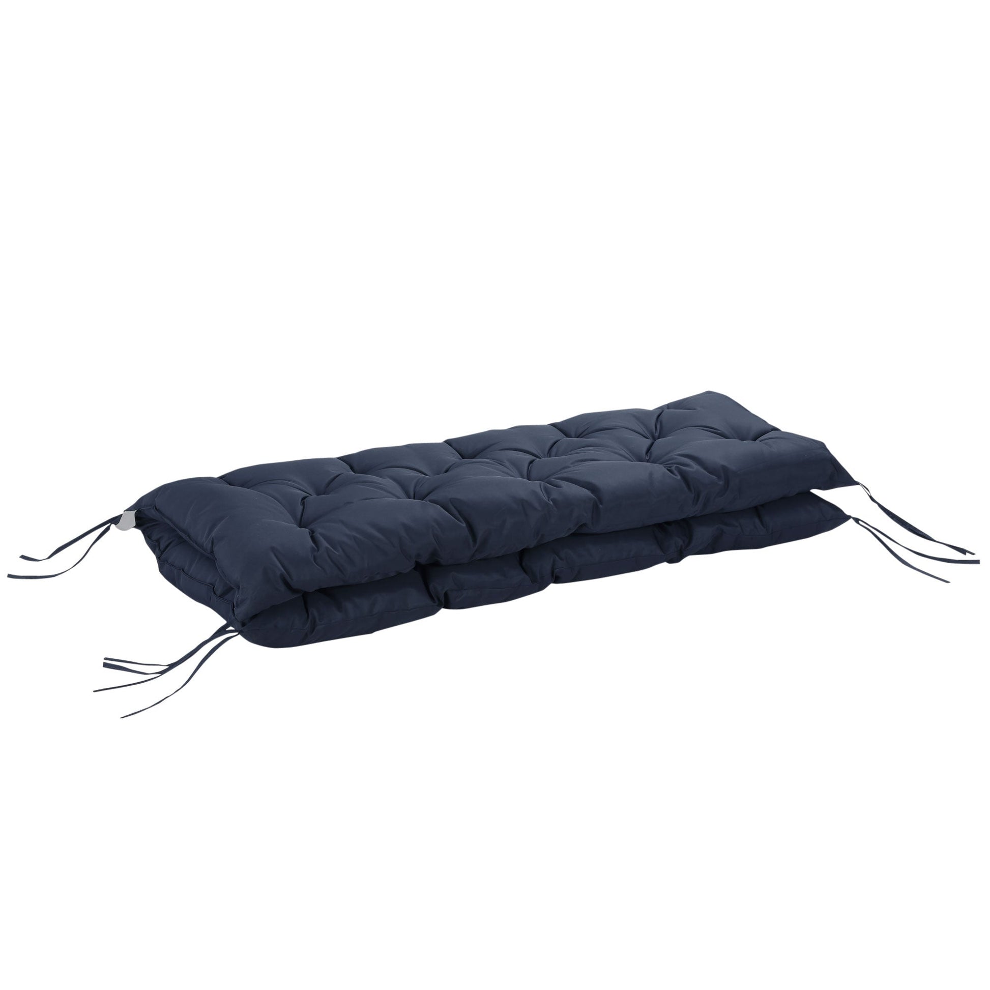 2 Seater Garden Bench Cushions, Thick Outdoor Non-Slip 2 Seater Soft Pad With Backrest for Garden Patio, 52" x 43" x 4", Navy Blue