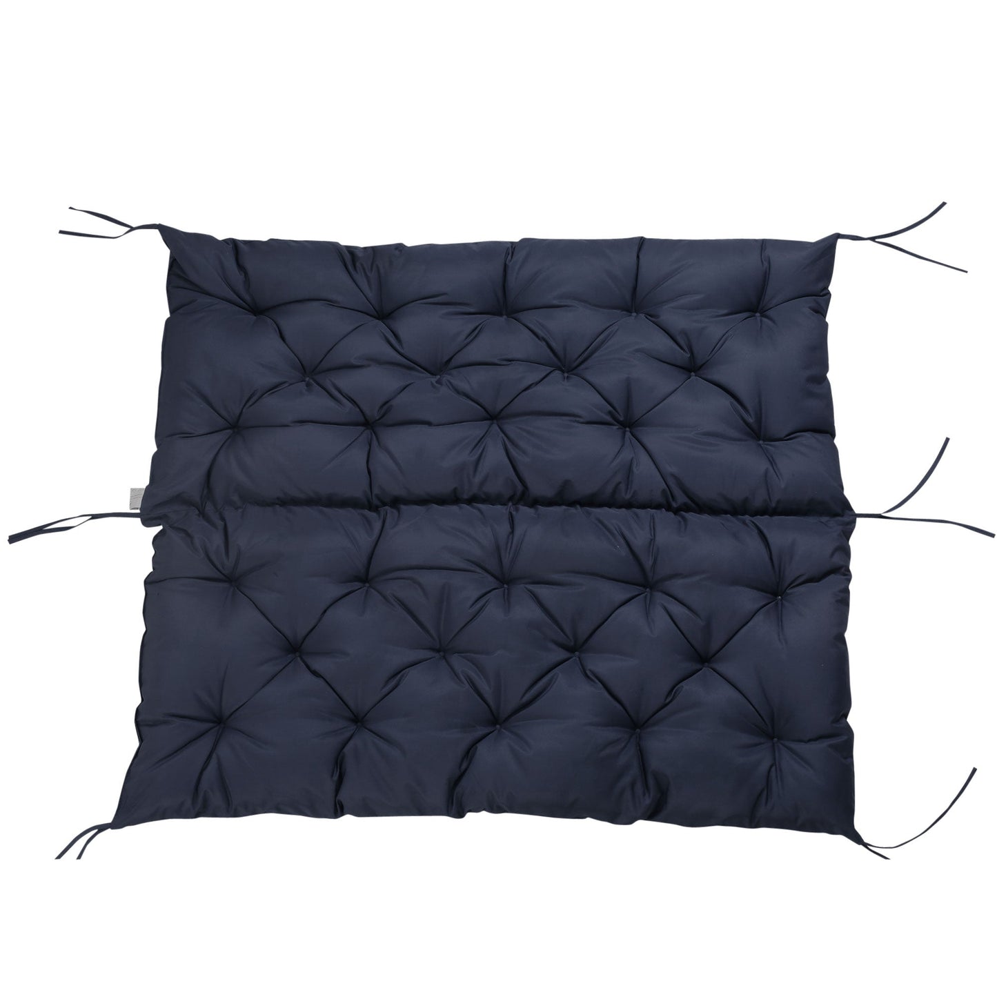 2 Seater Garden Bench Cushions, Thick Outdoor Non-Slip 2 Seater Soft Pad With Backrest for Garden Patio, 52" x 43" x 4", Navy Blue