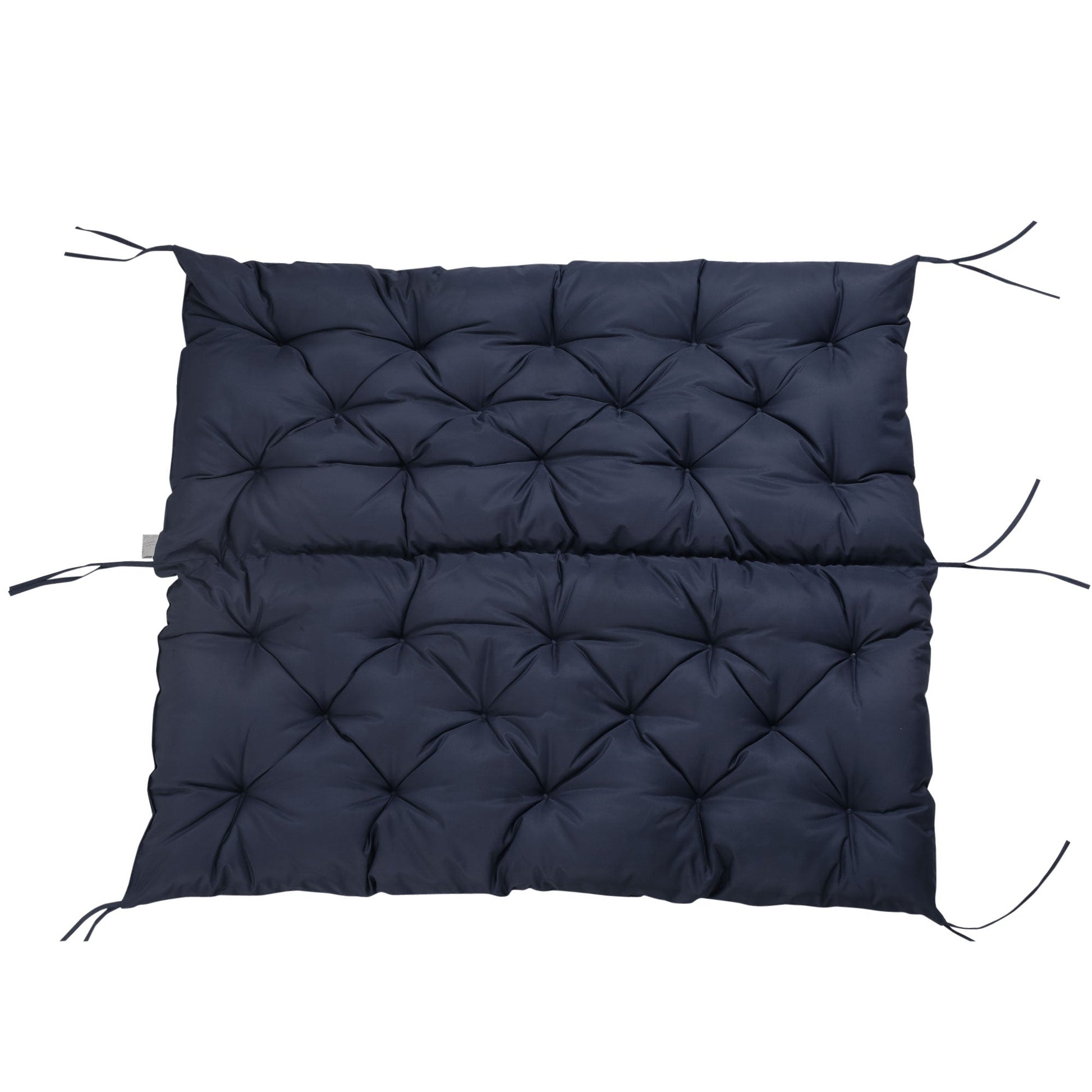 2 Seater Garden Bench Cushions, Thick Outdoor Non-Slip 2 Seater Soft Pad With Backrest for Garden Patio, 52" x 43" x 4", Navy Blue