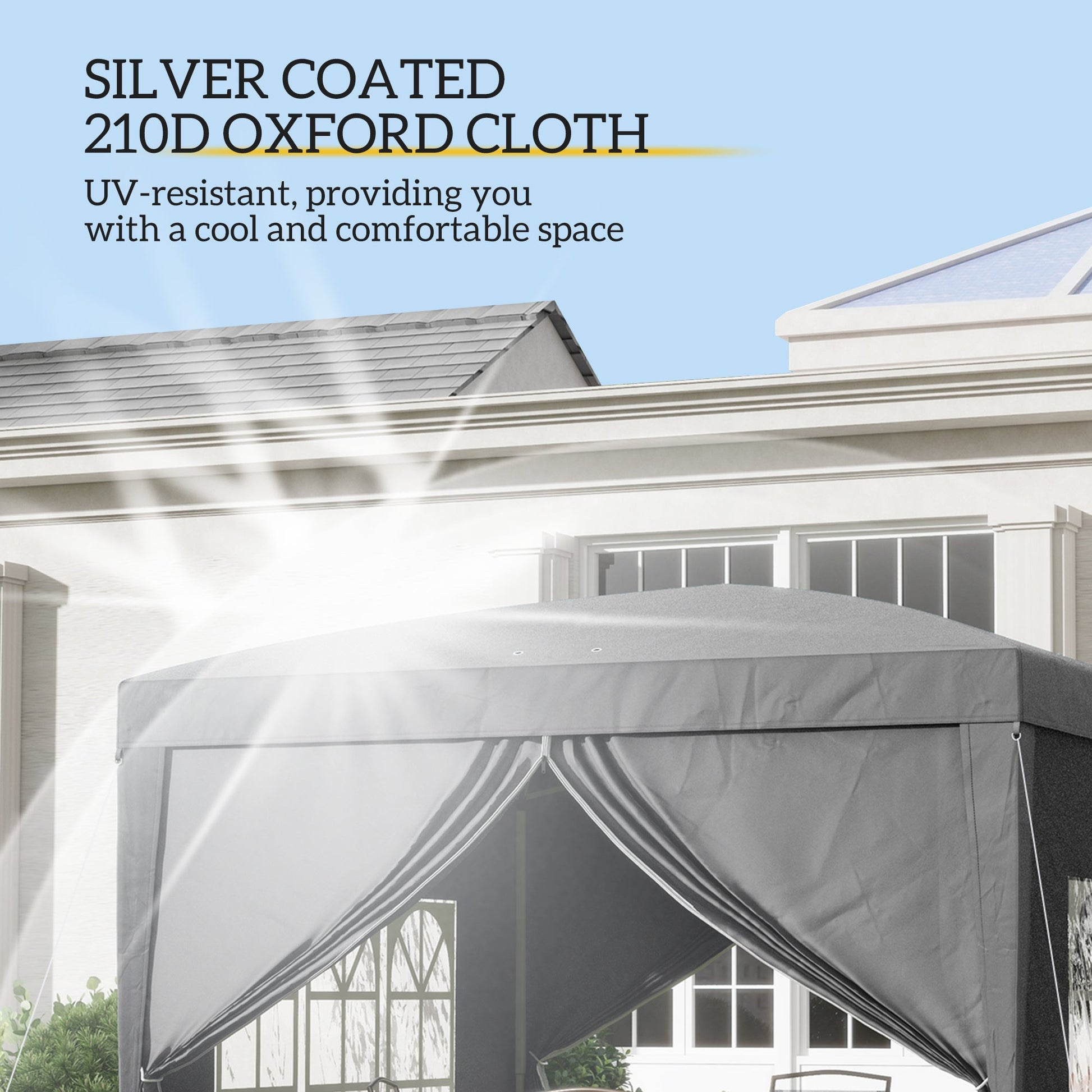 10'x10' Outdoor Pop Up Party Tent Gazebo Canopy with Carrying Bag (Grey)