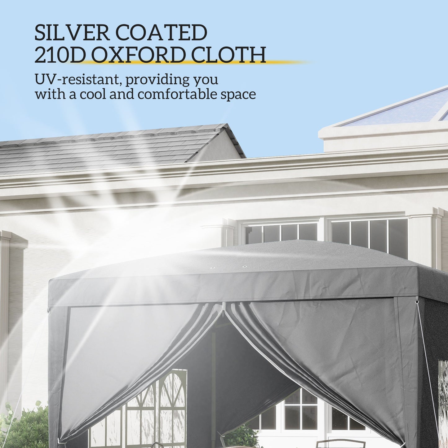 10'x10' Outdoor Pop Up Party Tent Gazebo Canopy with Carrying Bag (Grey)