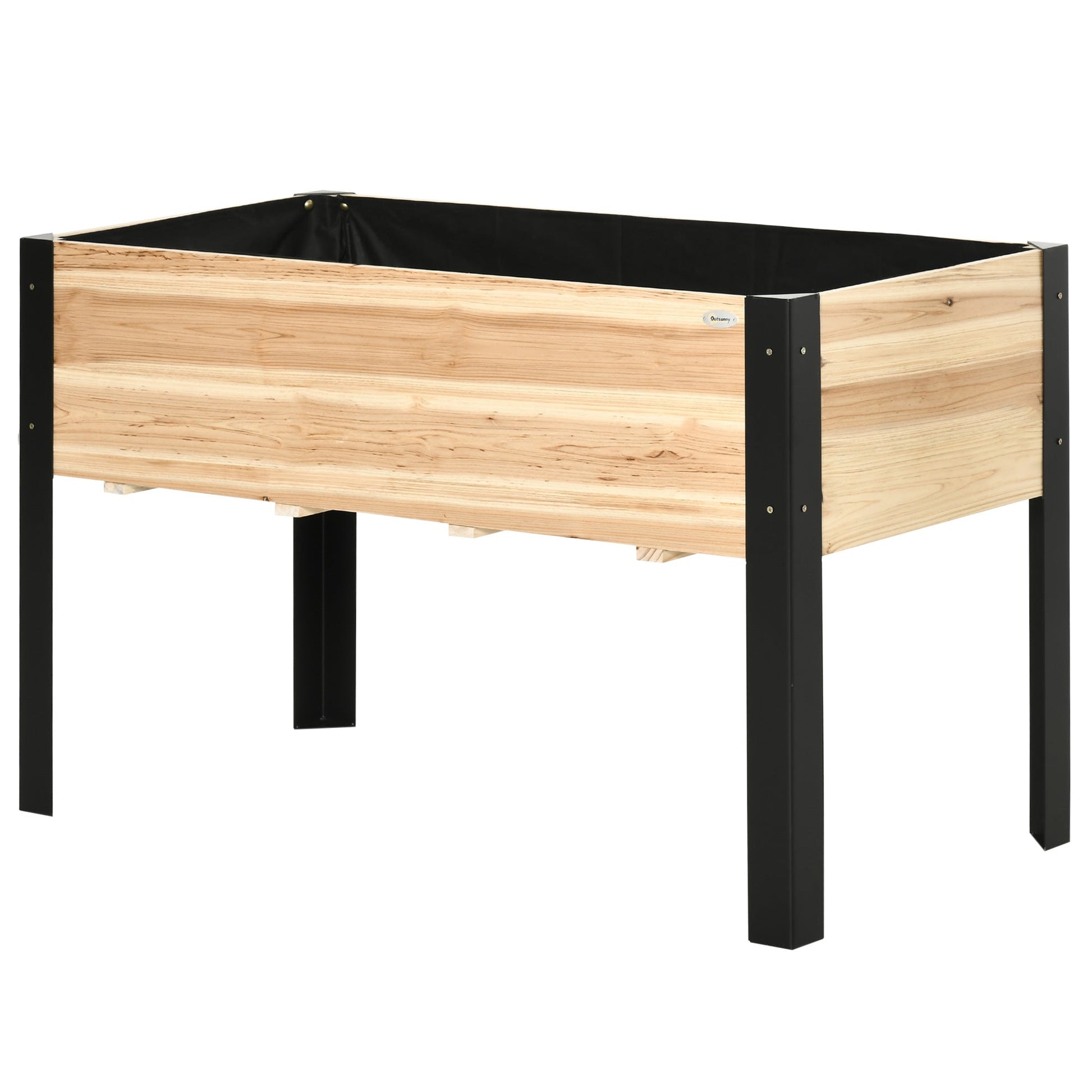 Raised Garden Bed, Elevated Planter Box, 47"x24"x29" with Legs, Metal Frame, Wooden Planter Pot for Backyard, Patio to Grow Vegetables, Herbs, and Flowers, Natural