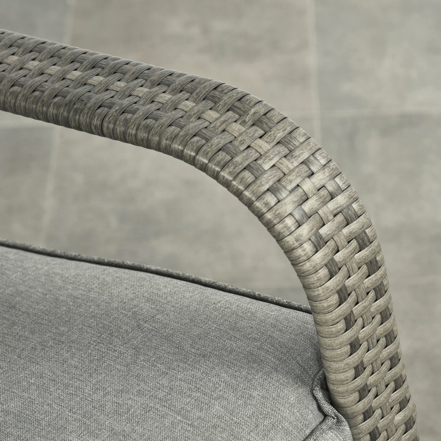 Outdoor Wicker Rocking Chair with Cushion, Patio PE Rattan Recliner Chair with Adjustable Footrest, Armrests, Mixed Grey