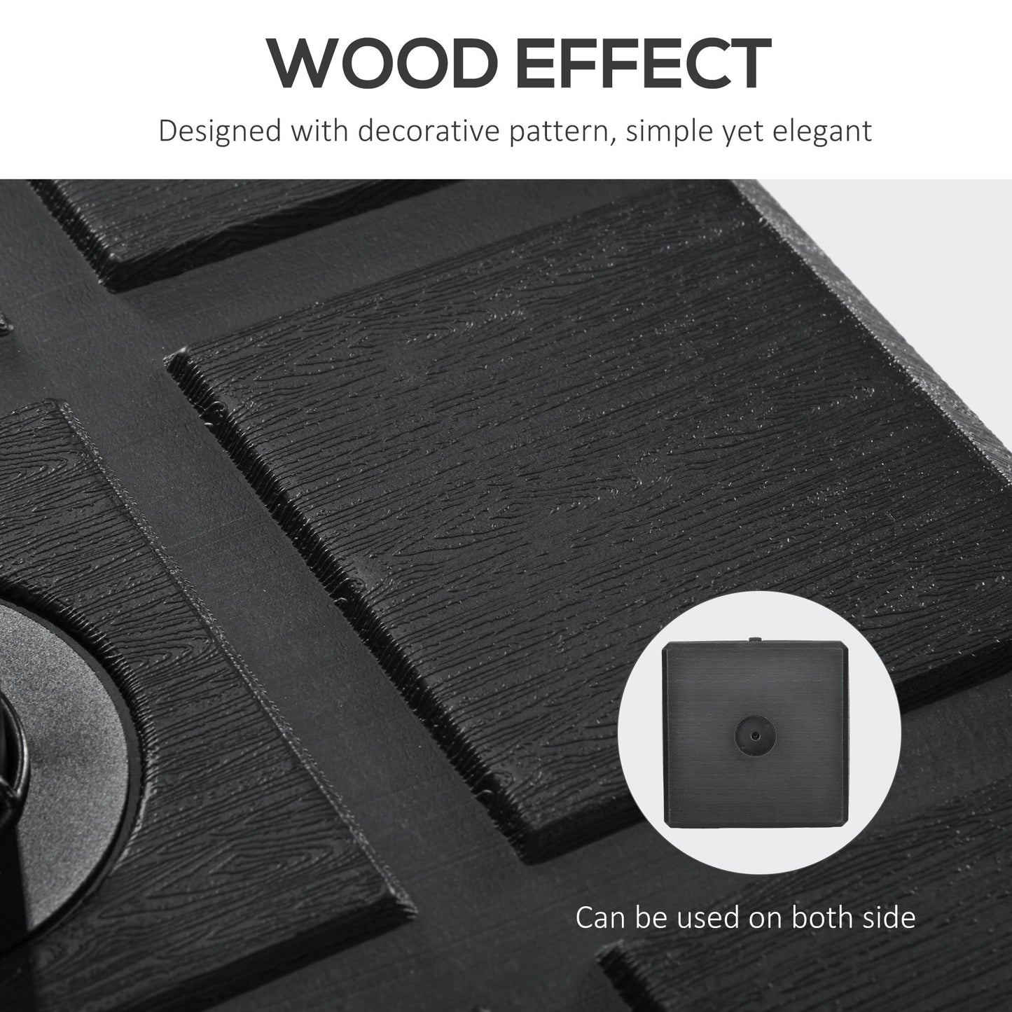 88 lbs. Fillable Umbrella Base with Steel, Umbrella Holder for 1.5" or 1.9" Umbrella Poles, Square & Reversible Heavy Duty Market Umbrella Stand, Black