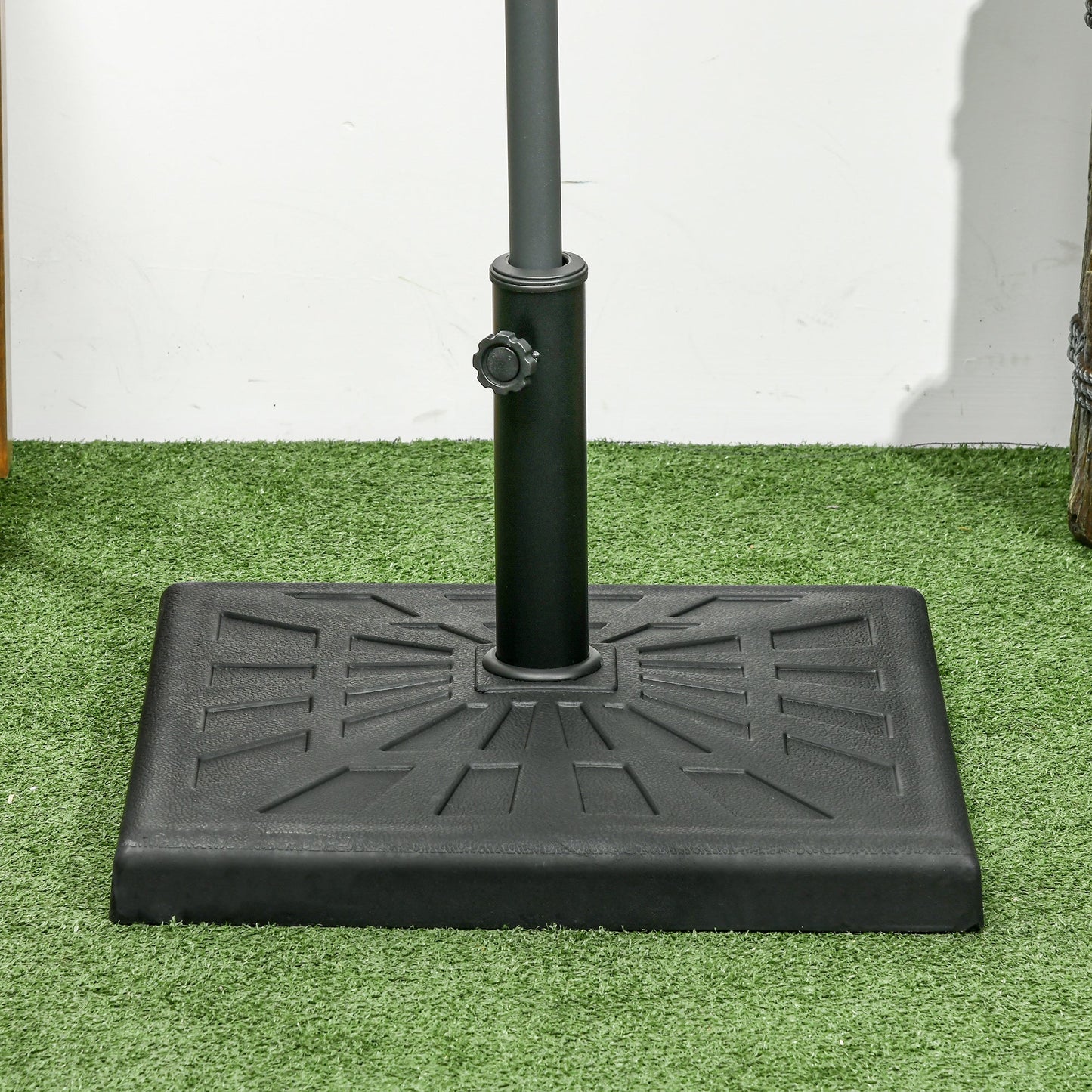 20" Resin Patio Umbrella Base, 42 lb Heavy Duty Outdoor Umbrella Stand, Square Market Umbrella Holder for Garden, Backyard, Black