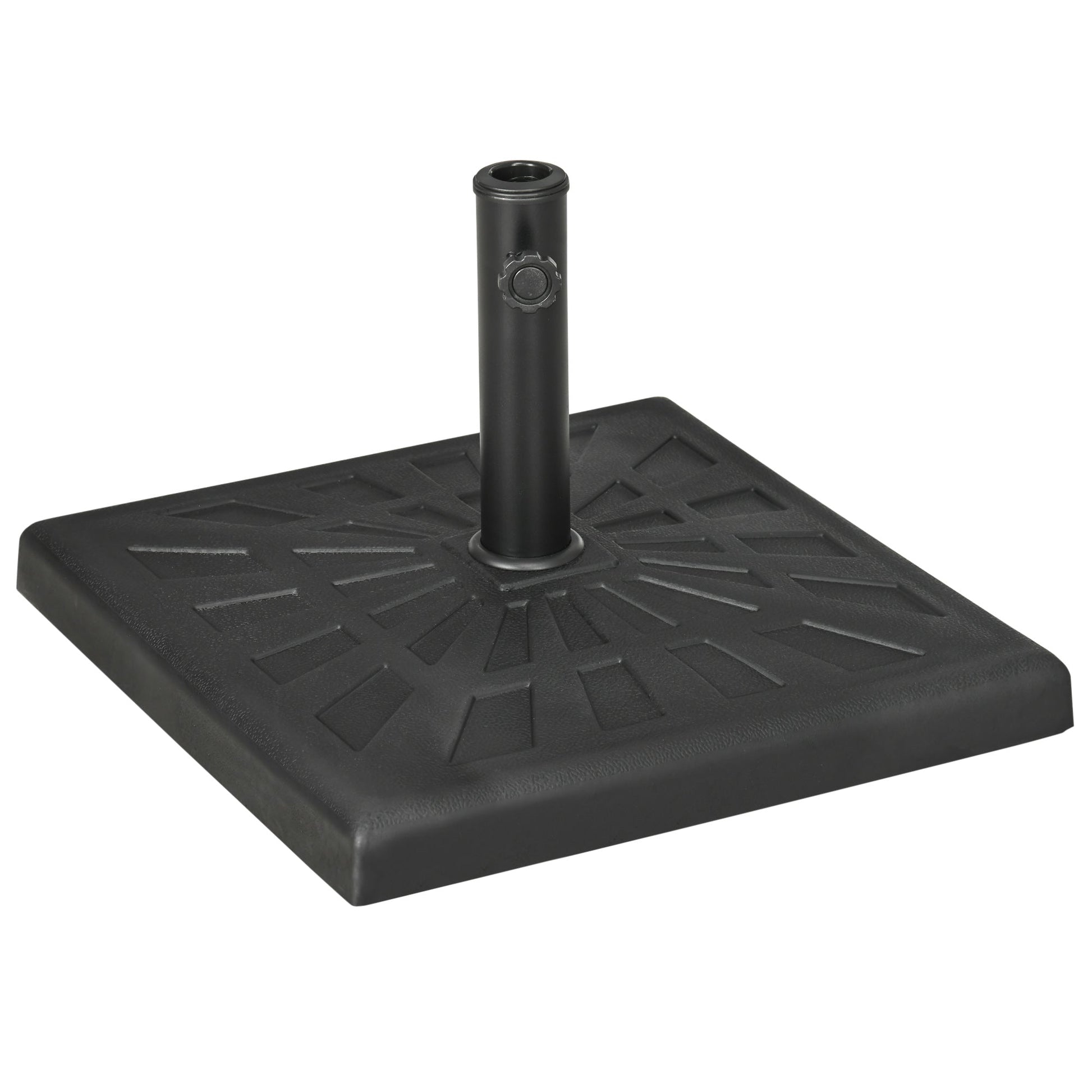 20" Resin Patio Umbrella Base, 42 lb Heavy Duty Outdoor Umbrella Stand, Square Market Umbrella Holder for Garden, Backyard, Black