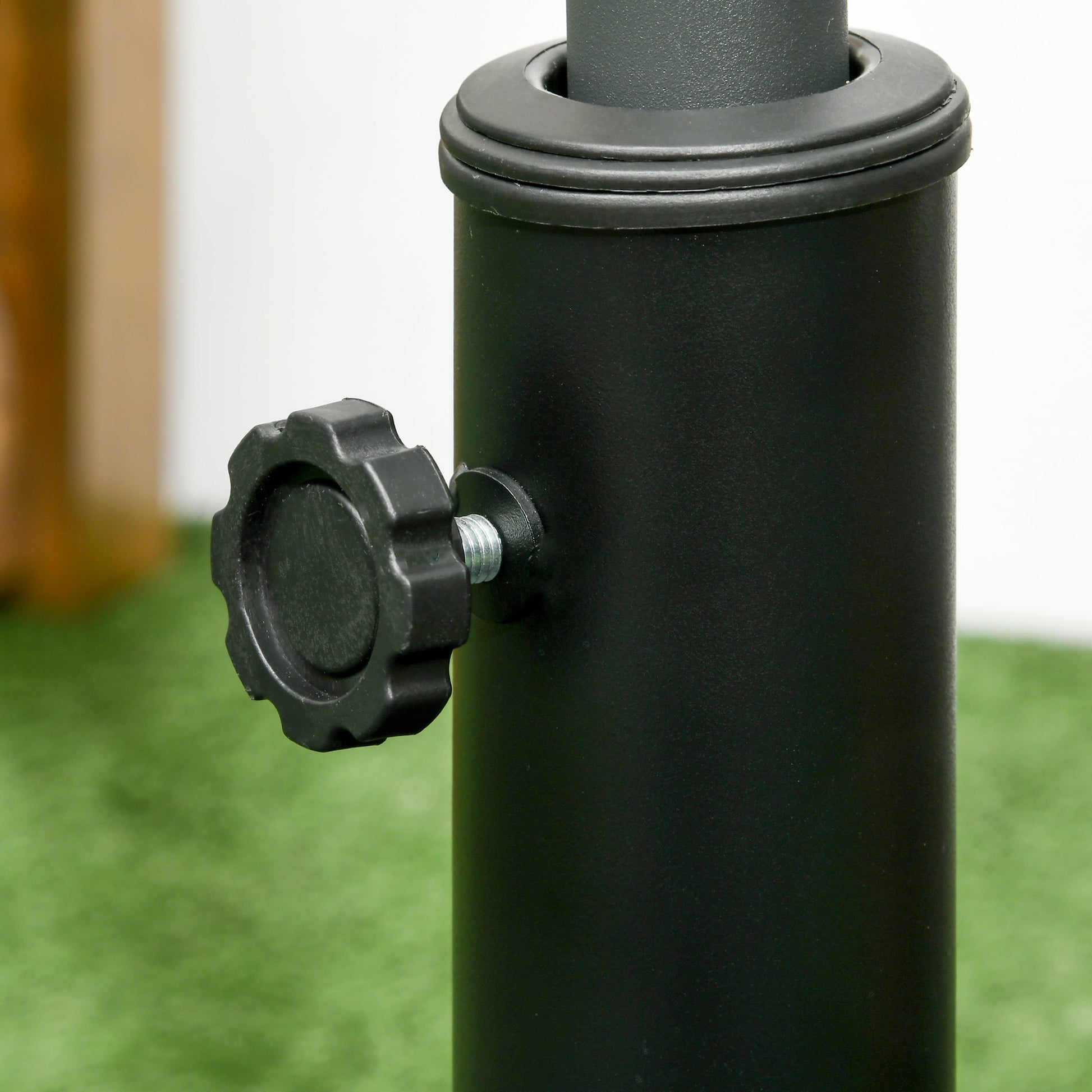 20" Resin Patio Umbrella Base, 42 lb Heavy Duty Outdoor Umbrella Stand, Square Market Umbrella Holder for Garden, Backyard, Black