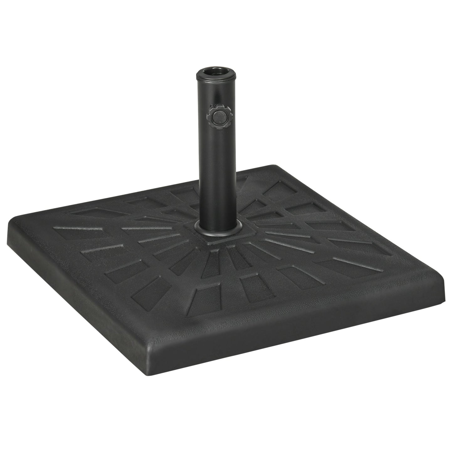 20" Resin Patio Umbrella Base, 42 lb Heavy Duty Outdoor Umbrella Stand, Square Market Umbrella Holder for Garden, Backyard, Black