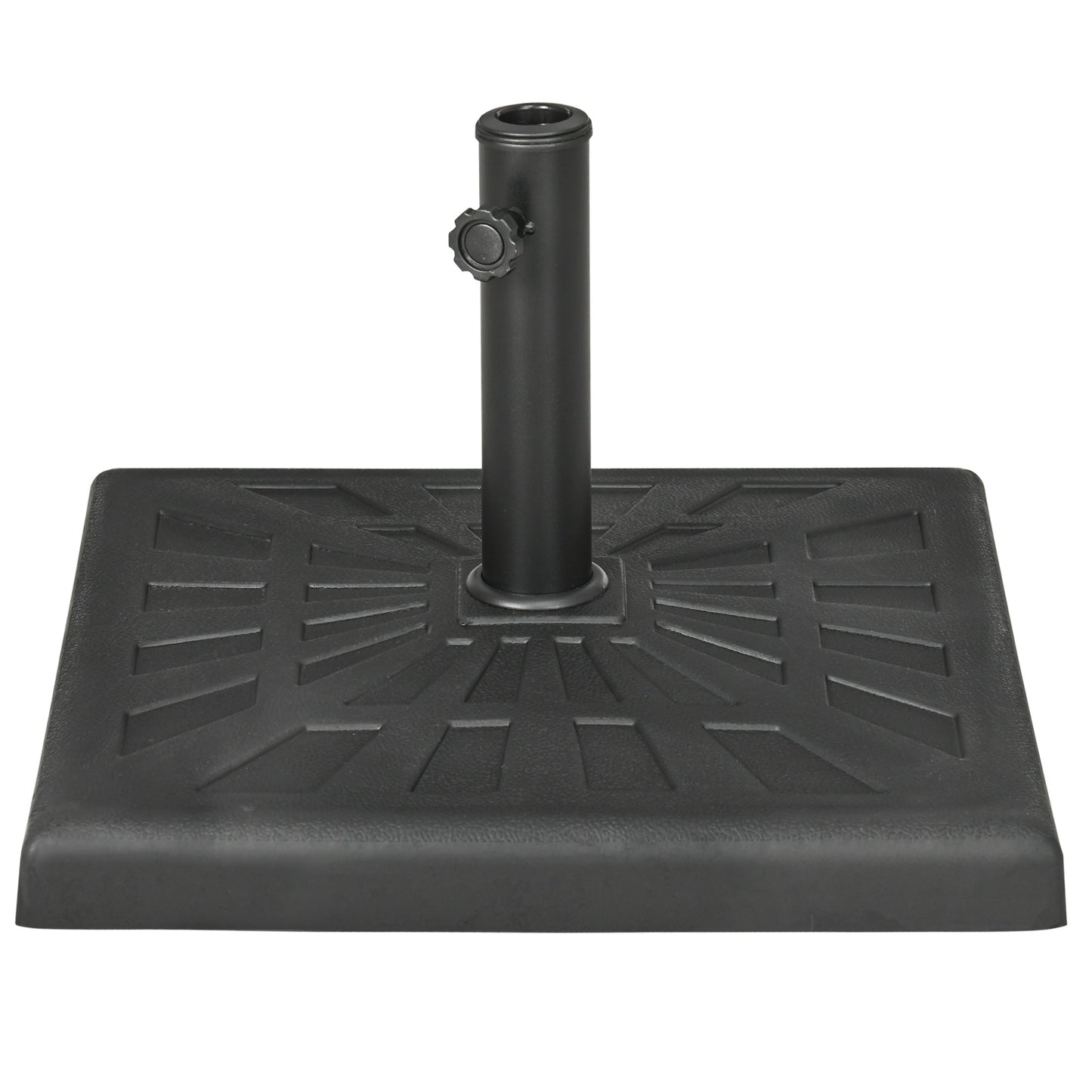 20" Resin Patio Umbrella Base, 42 lb Heavy Duty Outdoor Umbrella Stand, Square Market Umbrella Holder for Garden, Backyard, Black