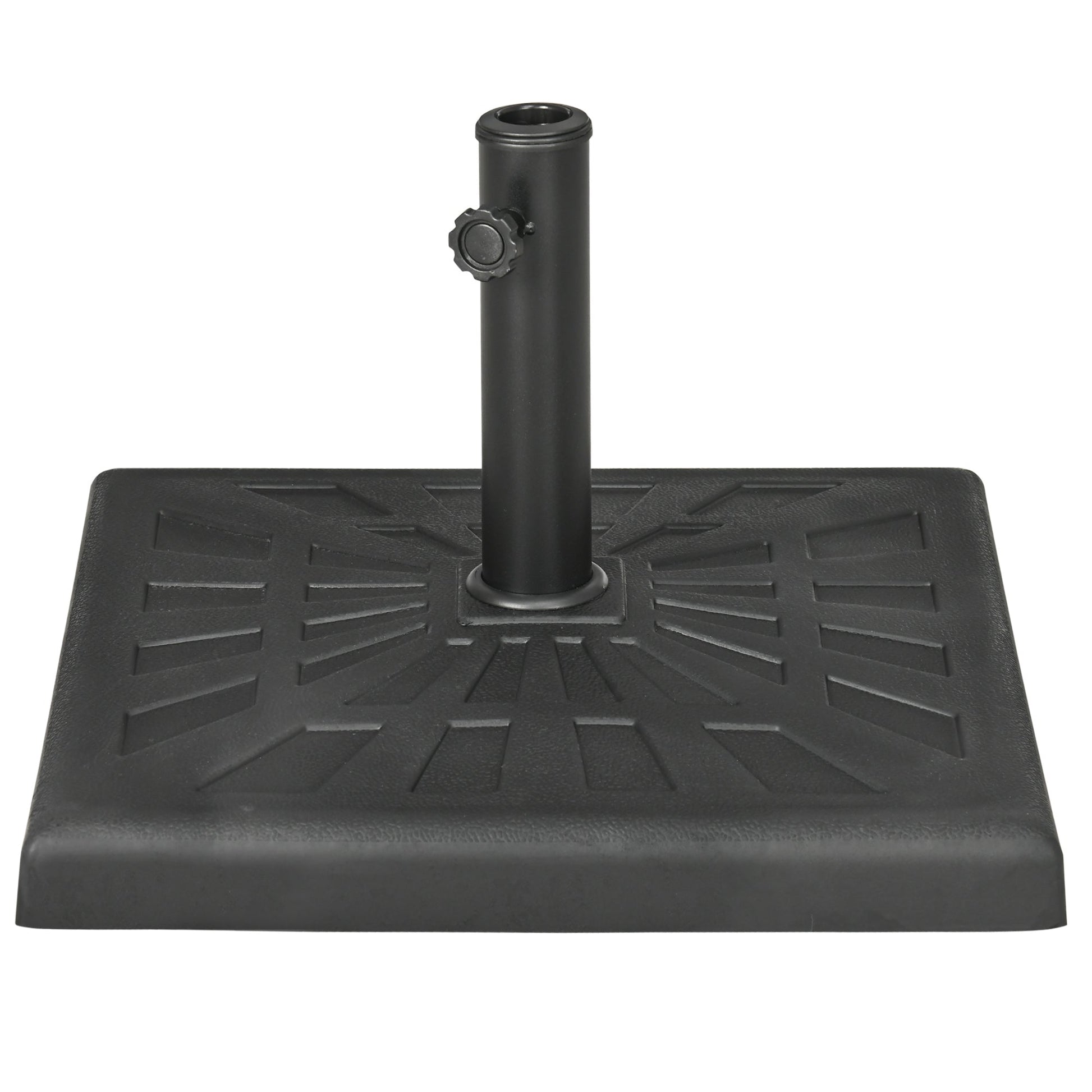 20" Resin Patio Umbrella Base, 42 lb Heavy Duty Outdoor Umbrella Stand, Square Market Umbrella Holder for Garden, Backyard, Black