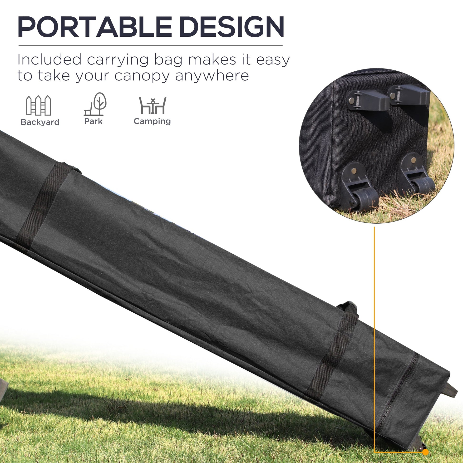20' x 10' Pop Up Canopy Tent Instant Folding Shelter Gazebo with Removable Sidewalls, 6 Windows, 4 Sand Weights Bags and Carrying Bag, Black