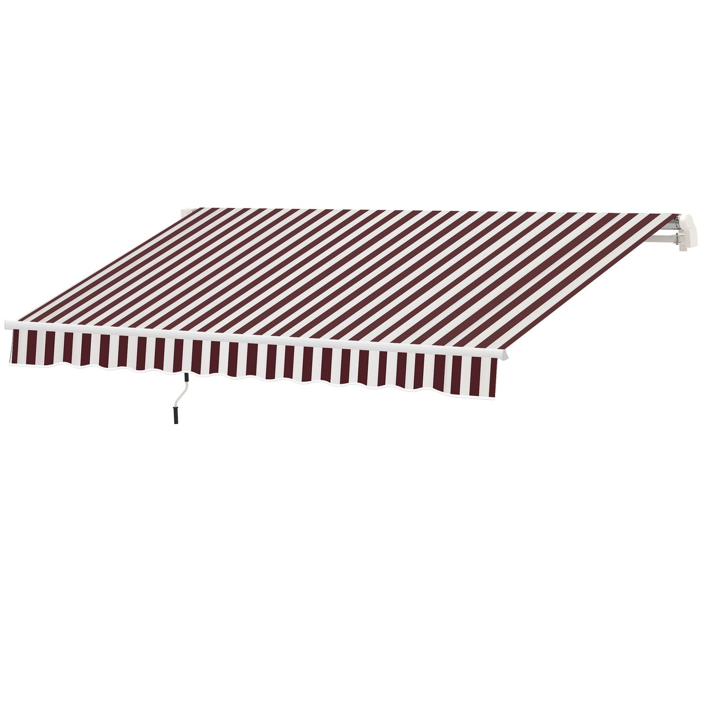 11' x 10' Retractable Awning Fabric Replacement Outdoor Sunshade Canopy Awning Cover, UV Protection, Red and White