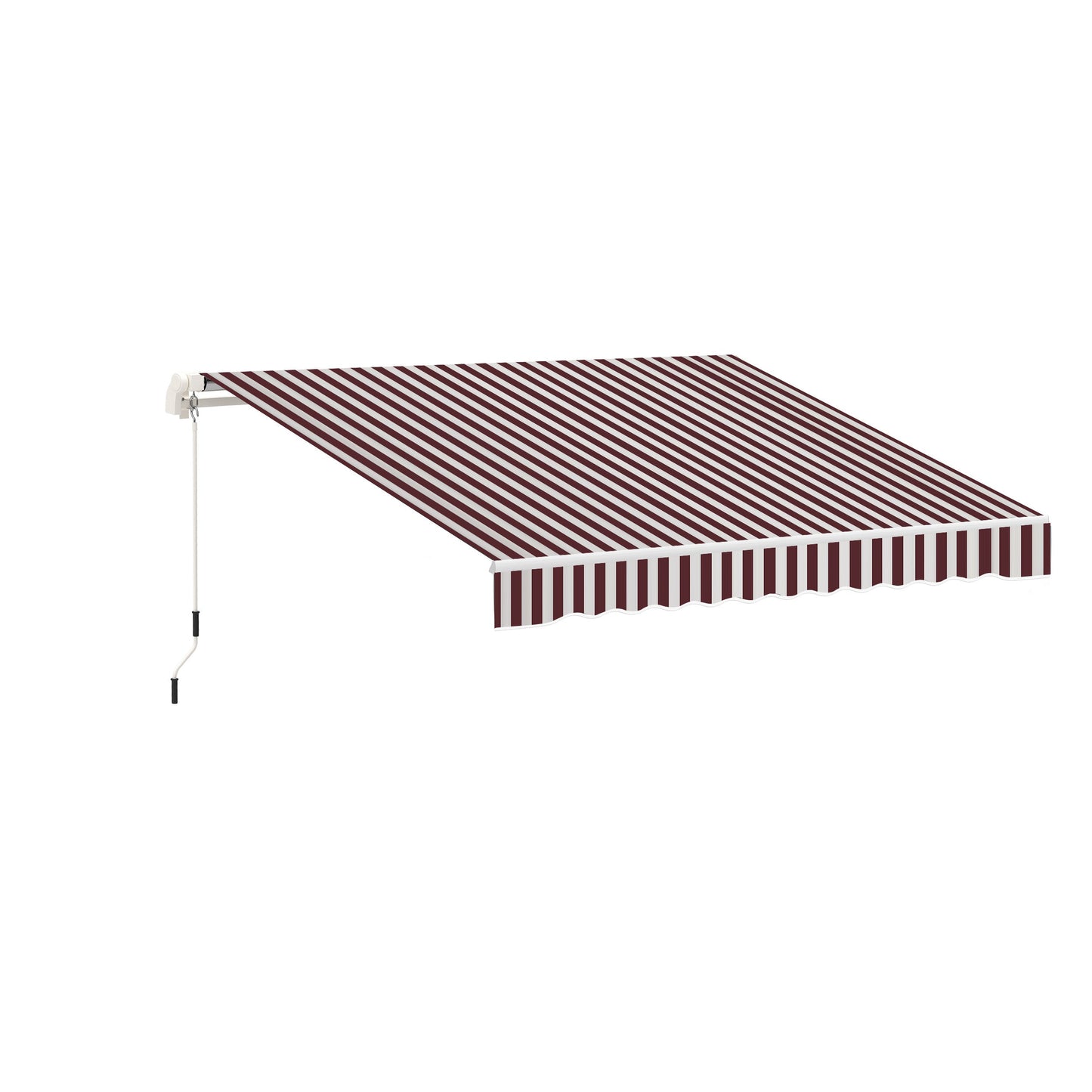 11' x 10' Retractable Awning Fabric Replacement Outdoor Sunshade Canopy Awning Cover, UV Protection, Red and White