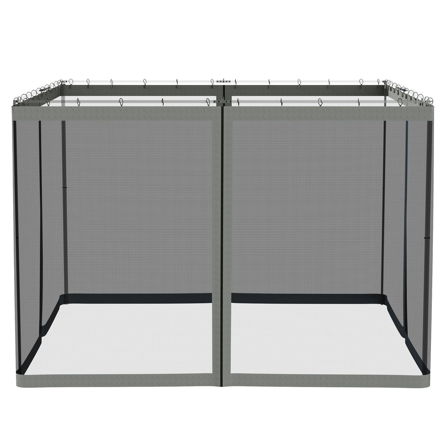 Replacement Mosquito Netting for Gazebo 10' x 10' Black Screen Walls for Canopy with Zippers for Parties and Outdoor Activities, Dark Grey