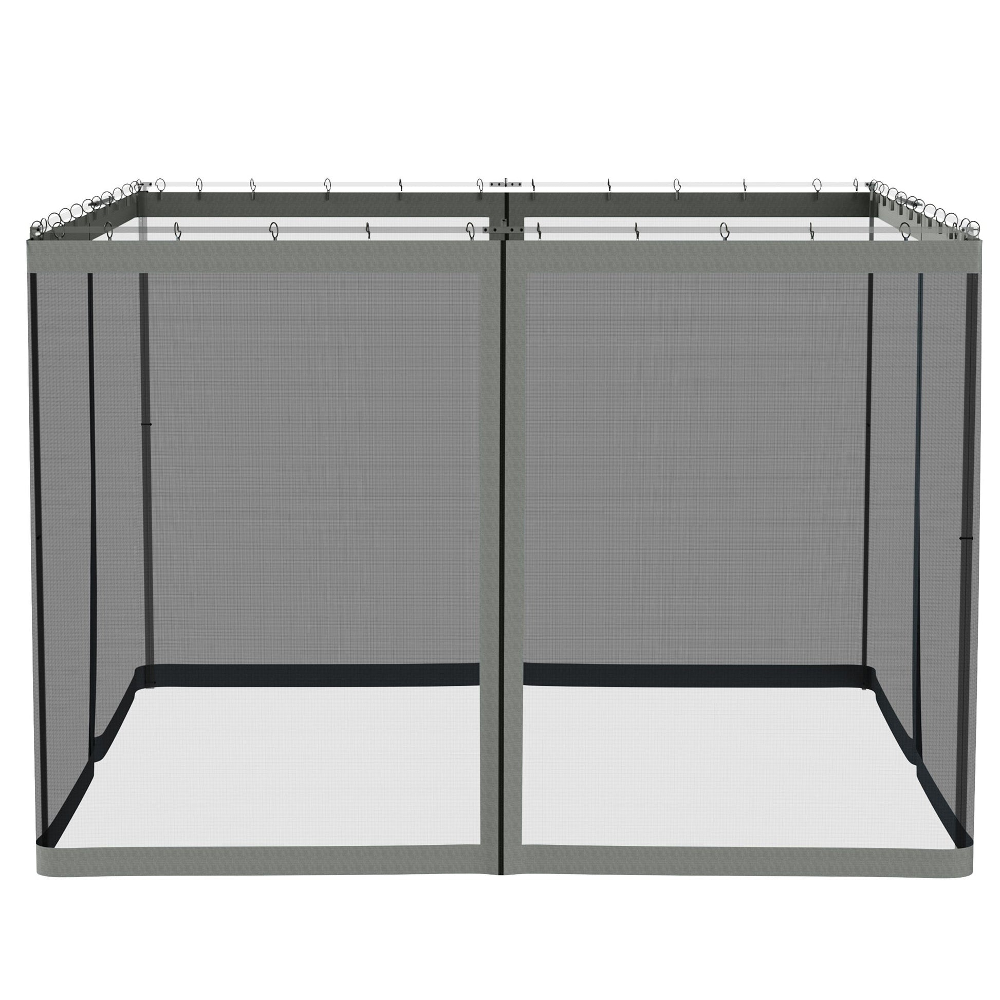 Replacement Mosquito Netting for Gazebo 10' x 10' Black Screen Walls for Canopy with Zippers for Parties and Outdoor Activities, Dark Grey