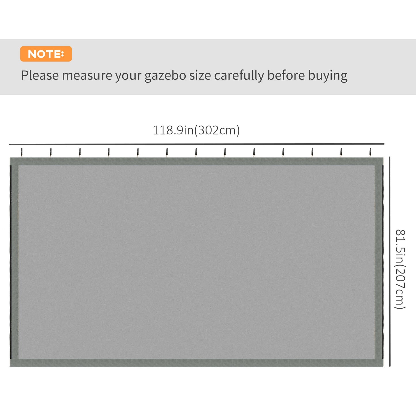 Replacement Mosquito Netting for Gazebo 10' x 10' Black Screen Walls for Canopy with Zippers for Parties and Outdoor Activities, Dark Grey