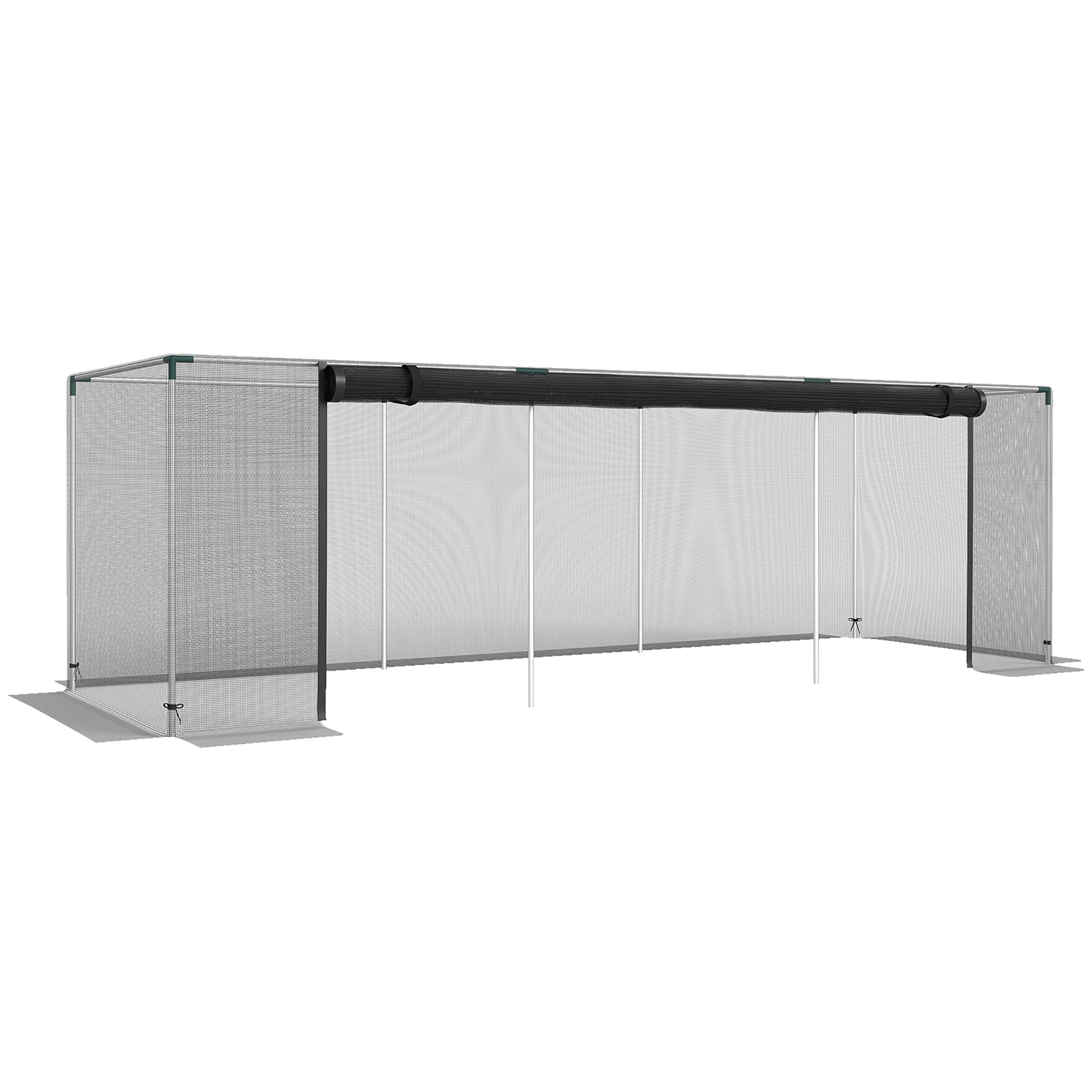 12' x 4' Crop Cage, Plant Protection Tent with Zippered Door and Galvanized Steel Frame, Fruit Cage Netting Cover for Garden, Yard, Lawn, Black