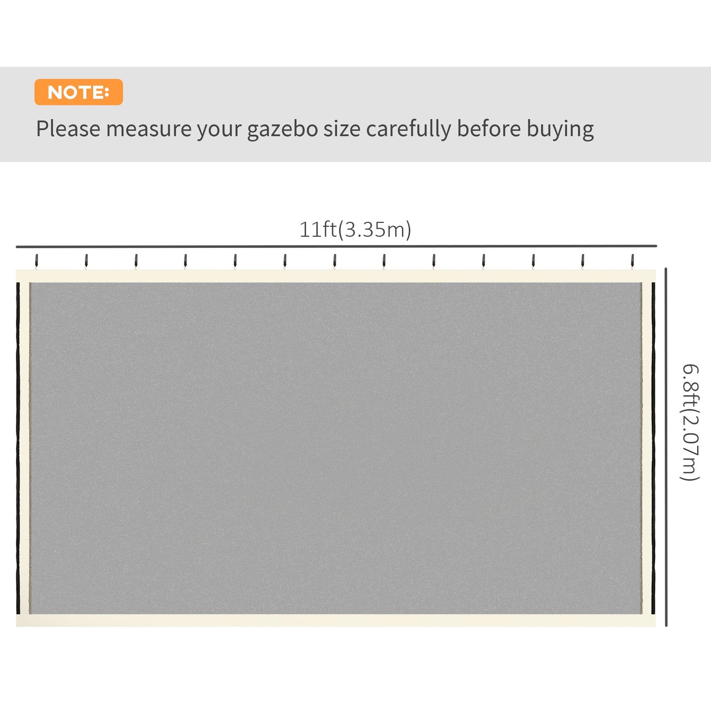 Replacement Mosquito Netting for Gazebo 10' x 12' Black Screen Walls for Canopy with Zippers for Parties and Outdoor Activities, Cream White