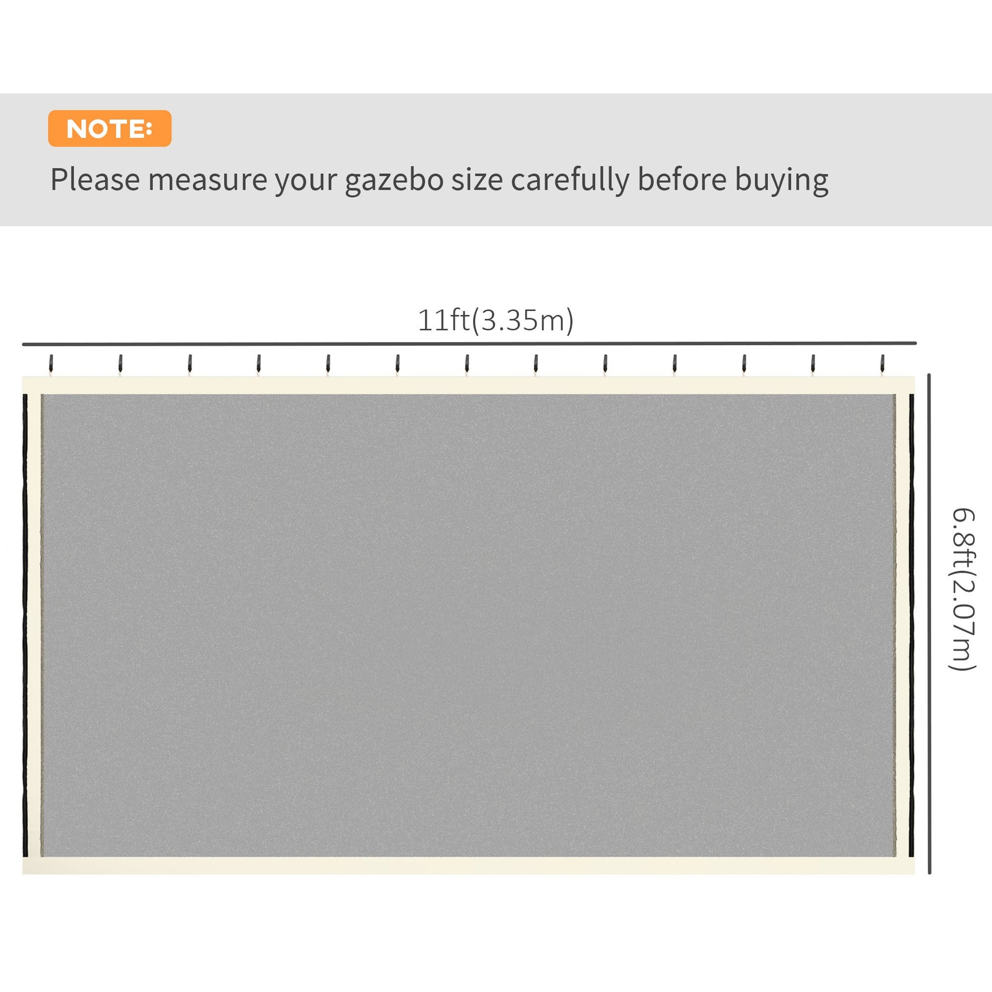 Replacement Mosquito Netting for Gazebo 10' x 12' Black Screen Walls for Canopy with Zippers for Parties and Outdoor Activities, Cream White