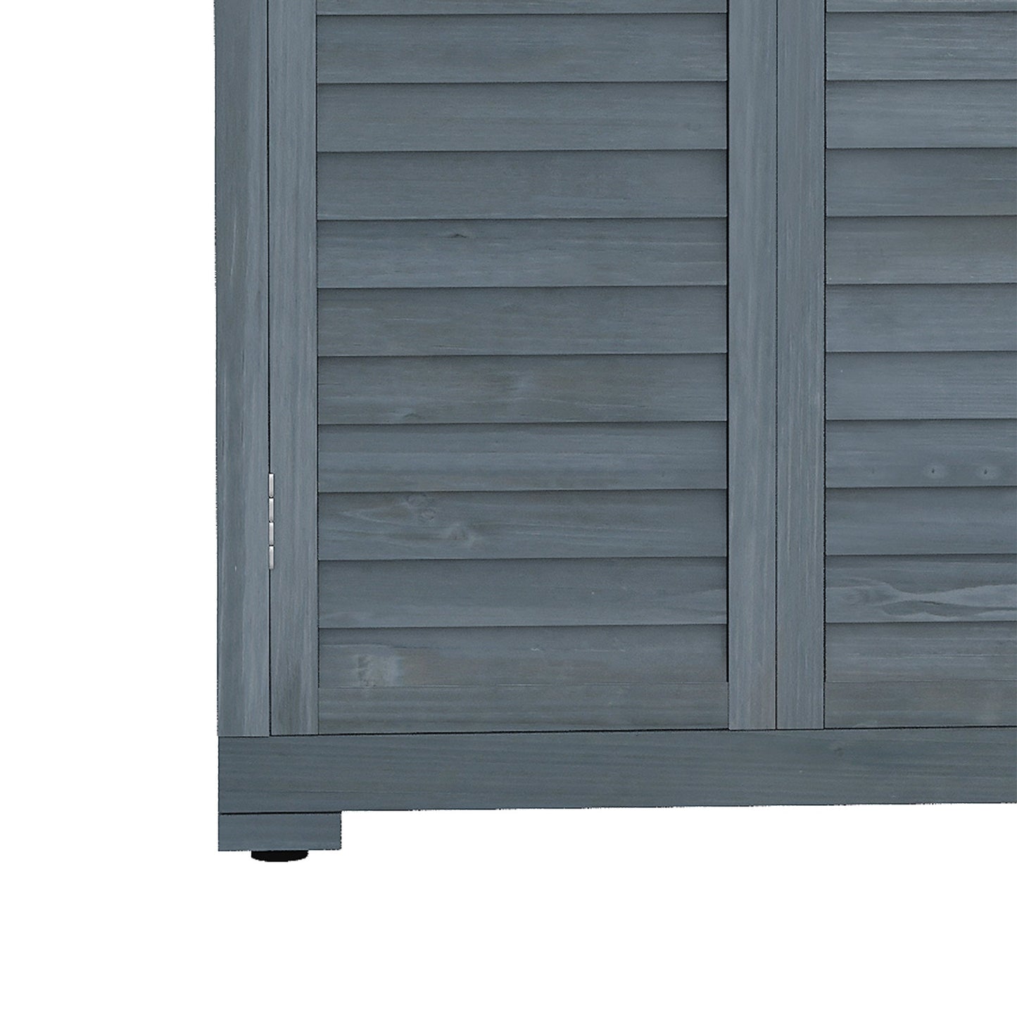 Wooden Garden Shed, Compact Outdoor Storage Shed, 3-Tier Shelves Tool Organizer with Asphalt Roof and Shutter Doors, 34.3" x 18.3" x 63", Grey