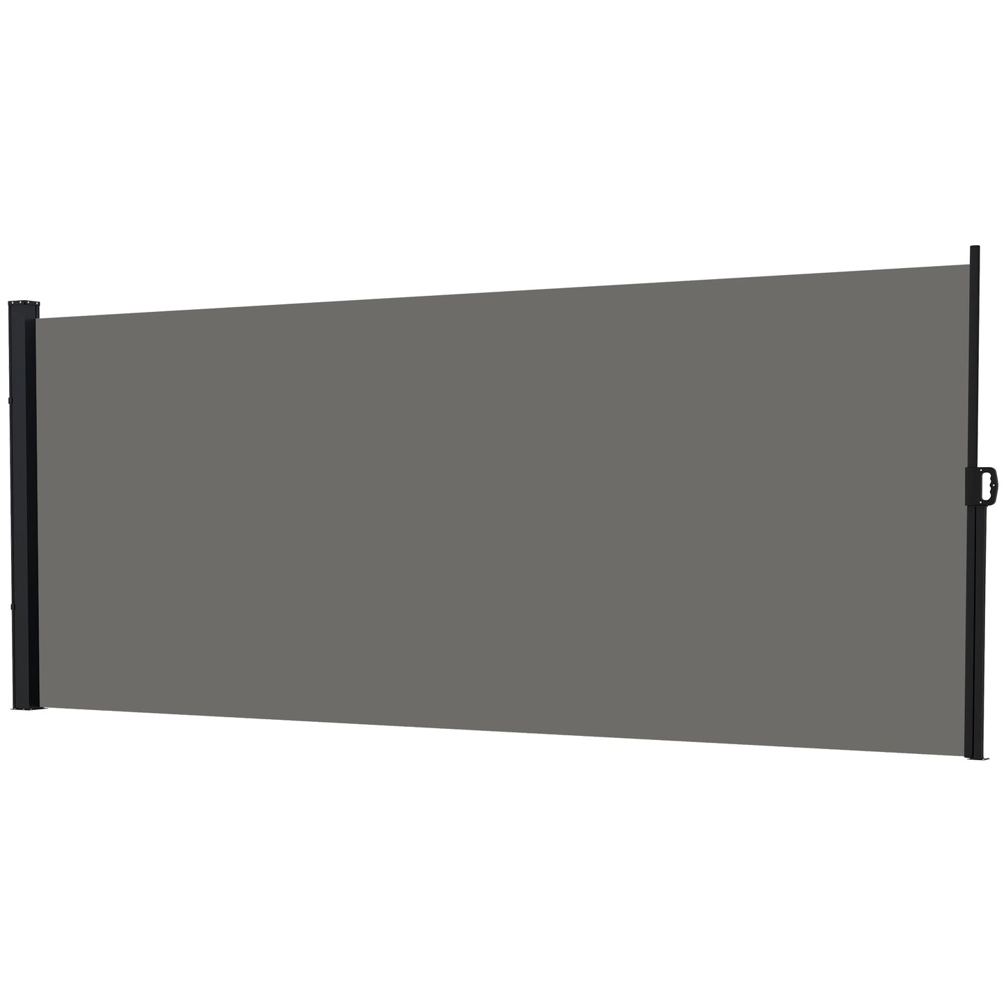 13' x 6' Retractable Side Awning, Garden Privacy Screen Divider, Full Cassette Windbreaker for Hot Tub, Balcony, Terrace, Pool, Dark Grey