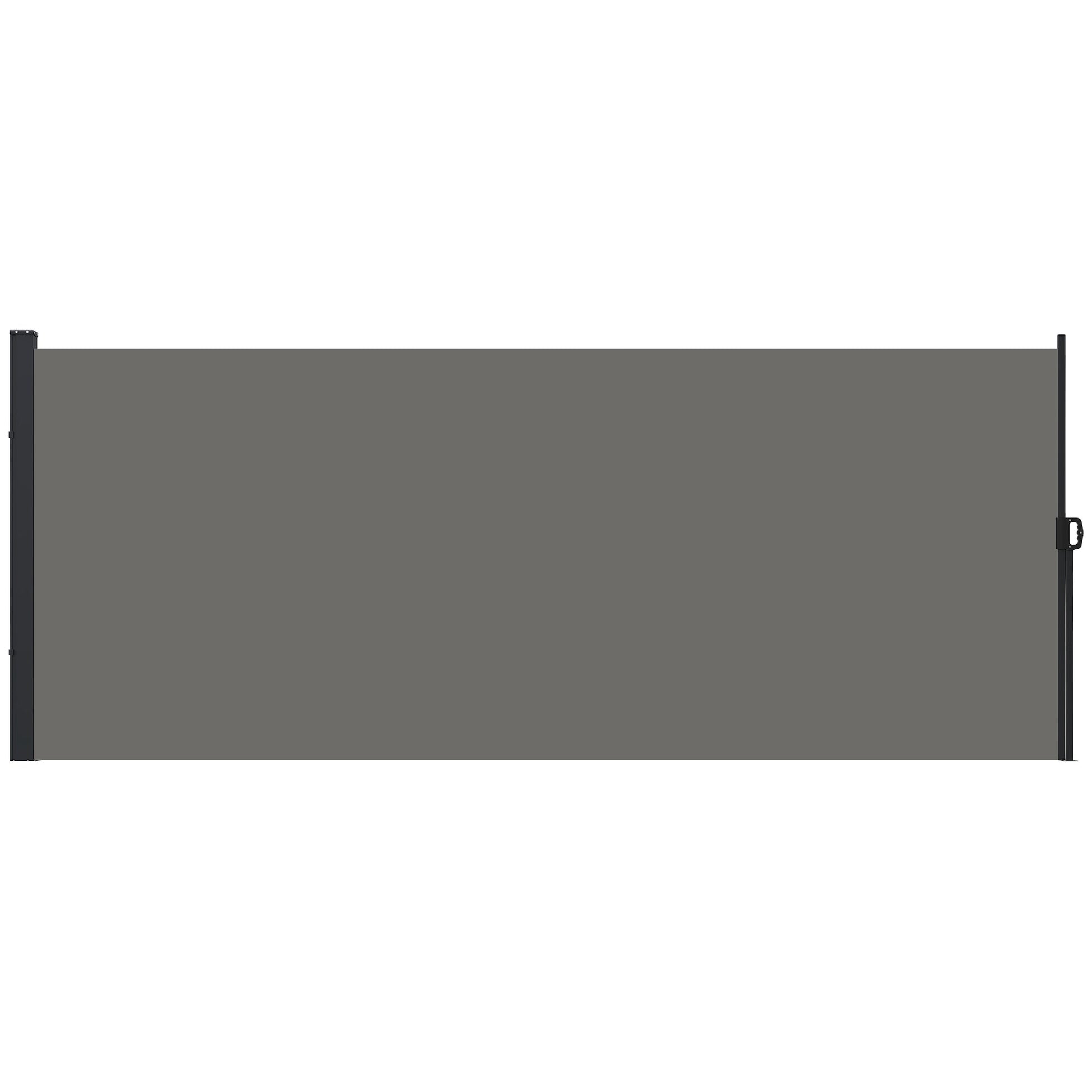 13' x 6' Retractable Side Awning, Garden Privacy Screen Divider, Full Cassette Windbreaker for Hot Tub, Balcony, Terrace, Pool, Dark Grey