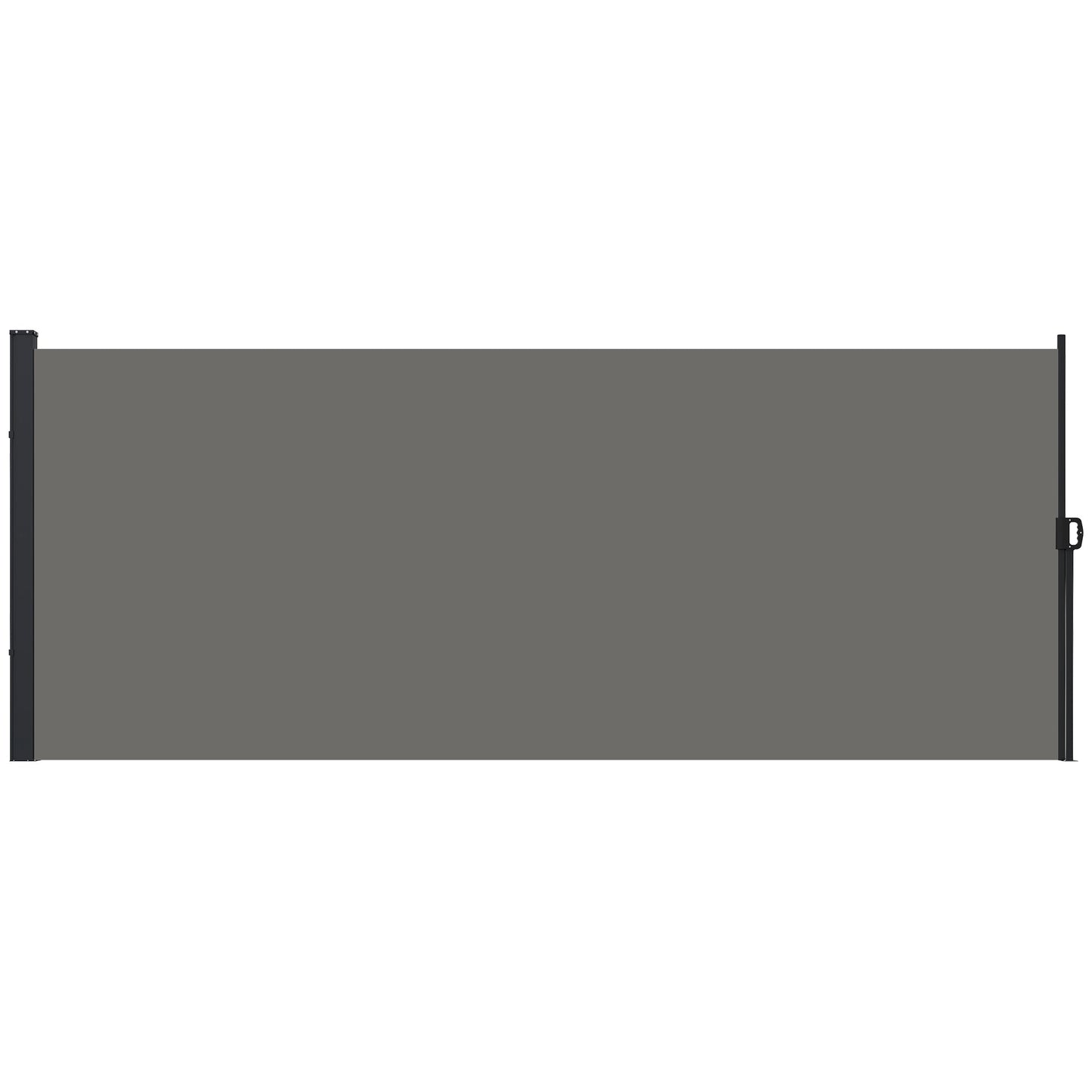 13' x 6' Retractable Side Awning, Garden Privacy Screen Divider, Full Cassette Windbreaker for Hot Tub, Balcony, Terrace, Pool, Dark Grey