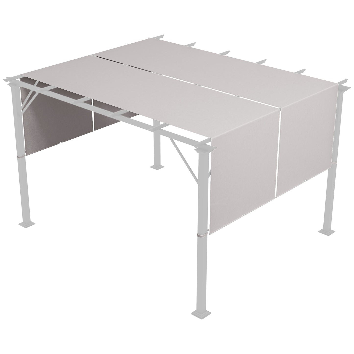 2 Pcs 16 x 4ft Pergola Canopy Replacement, UV Protection Pergola Shade Cover, Easy to Install, for 10 x 10ft Pergola, Cover ONLY, Khaki